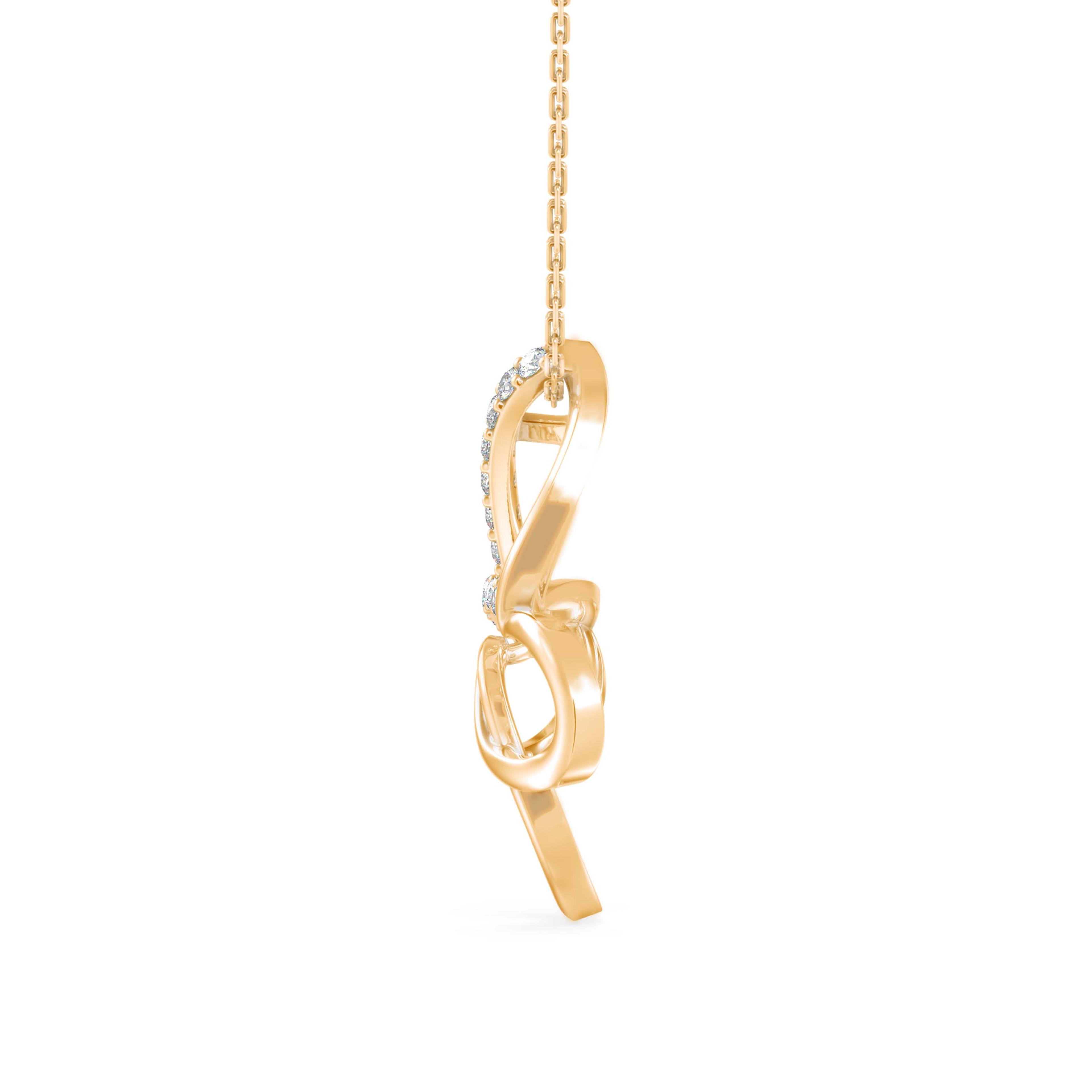 The Flora Butterfly 0.10ct Lab-Grown Diamond Pendant 18K Yellow with VVS/VS - 3