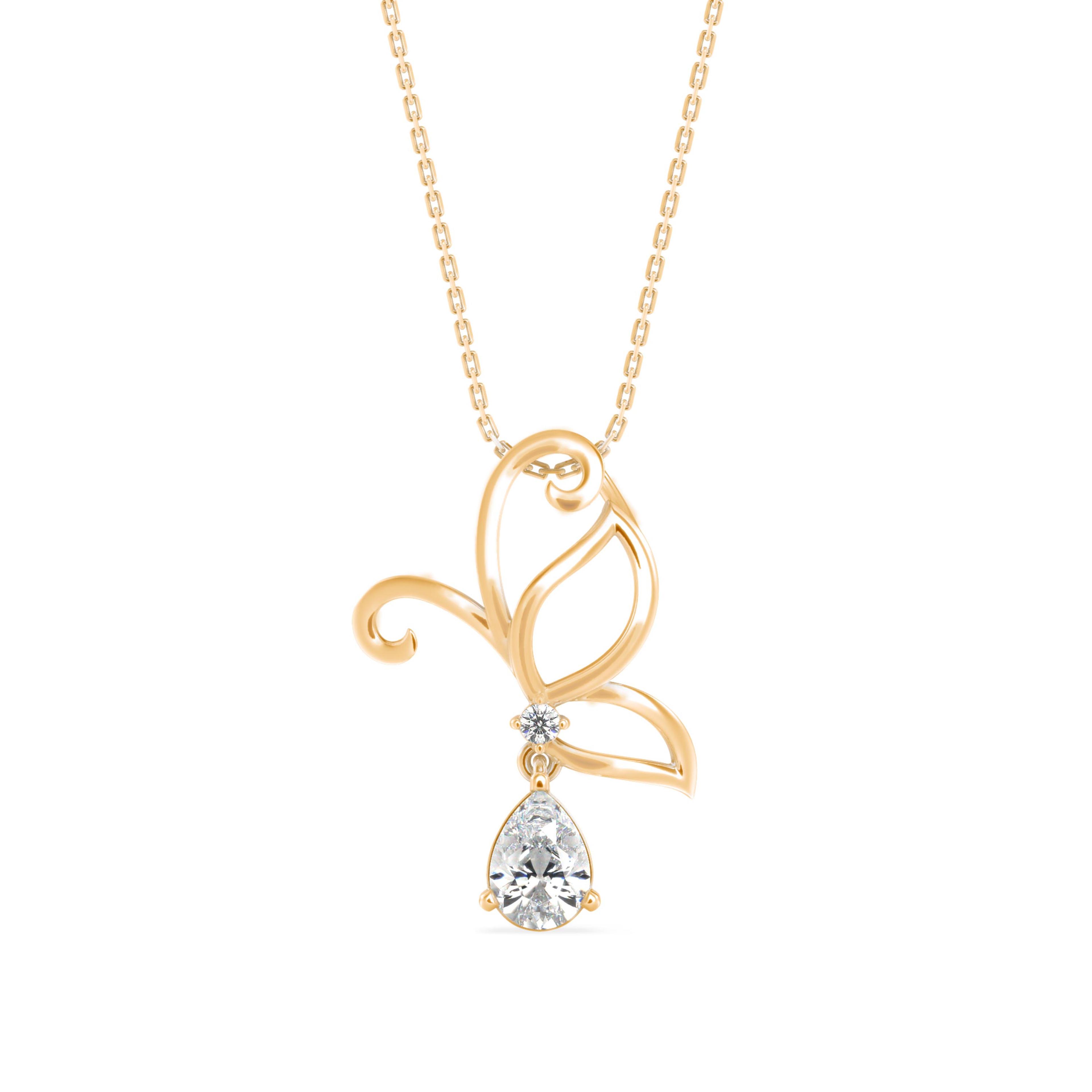 The Solis Pear 0.68ct Lab-Grown Diamond Pendant 14K Yellow with VVS/VS - 6