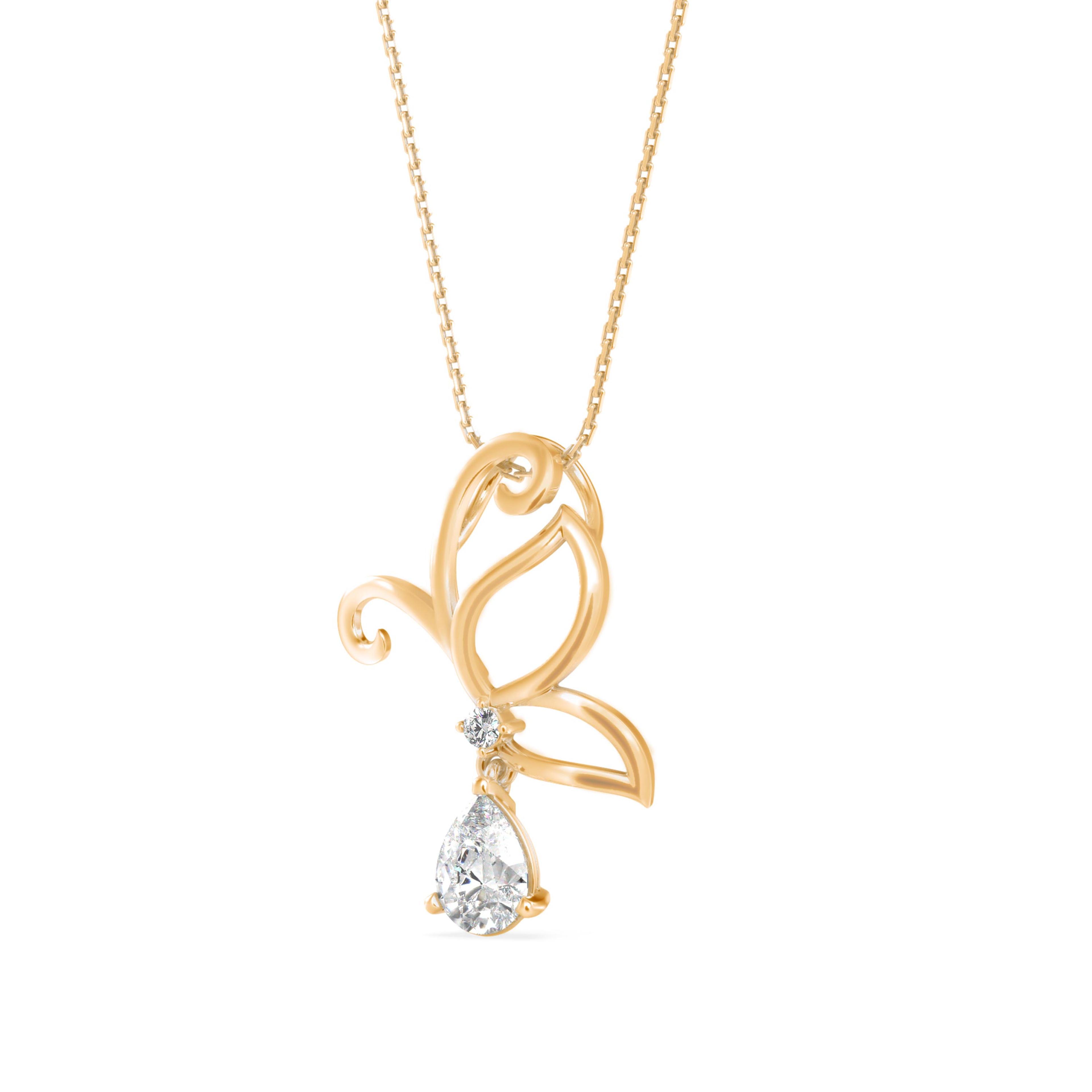 The Solis Pear 0.68ct Lab-Grown Diamond Pendant 14K Yellow with VVS/VS - 5