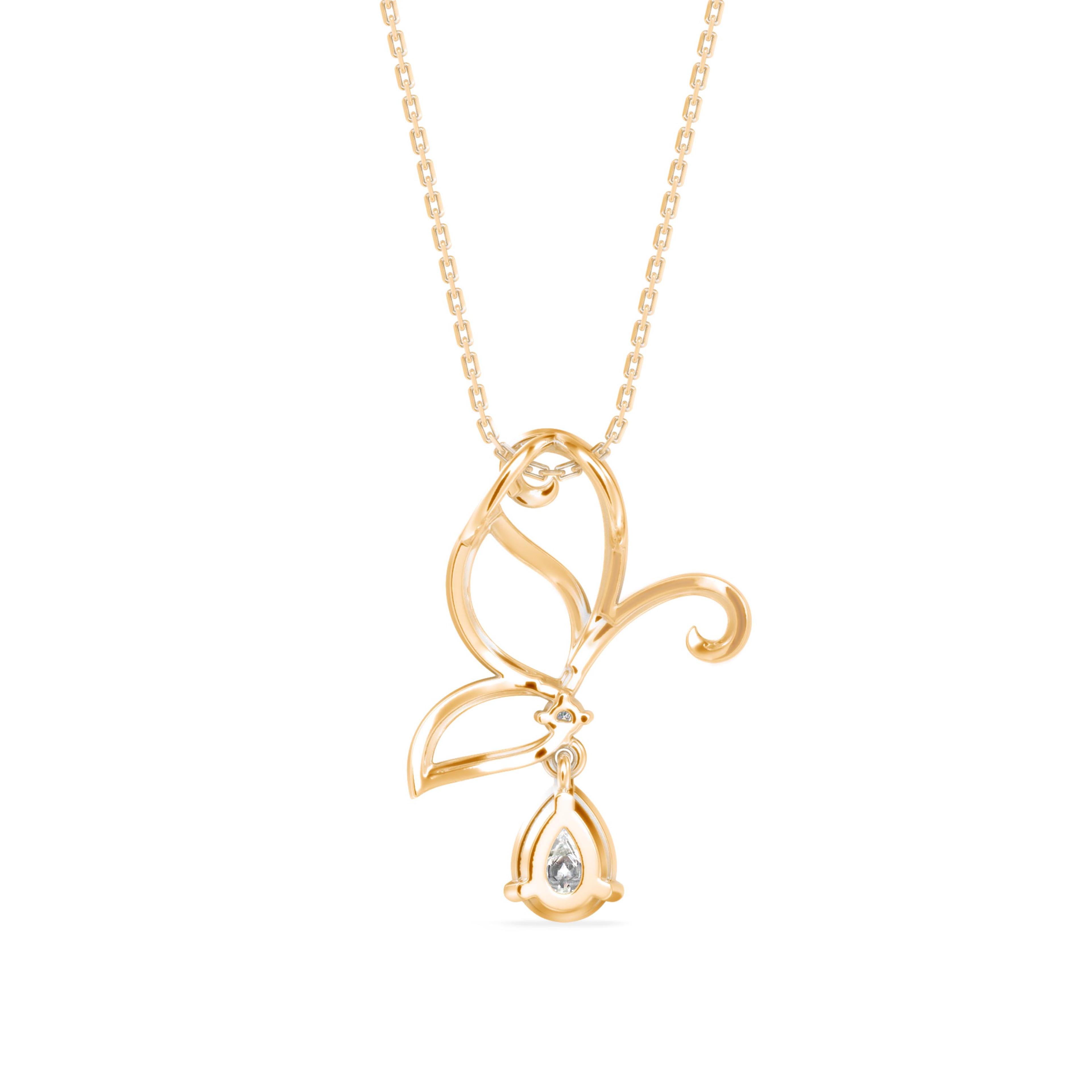The Solis Pear 0.68ct Lab-Grown Diamond Pendant 14K Yellow with VVS/VS - 3