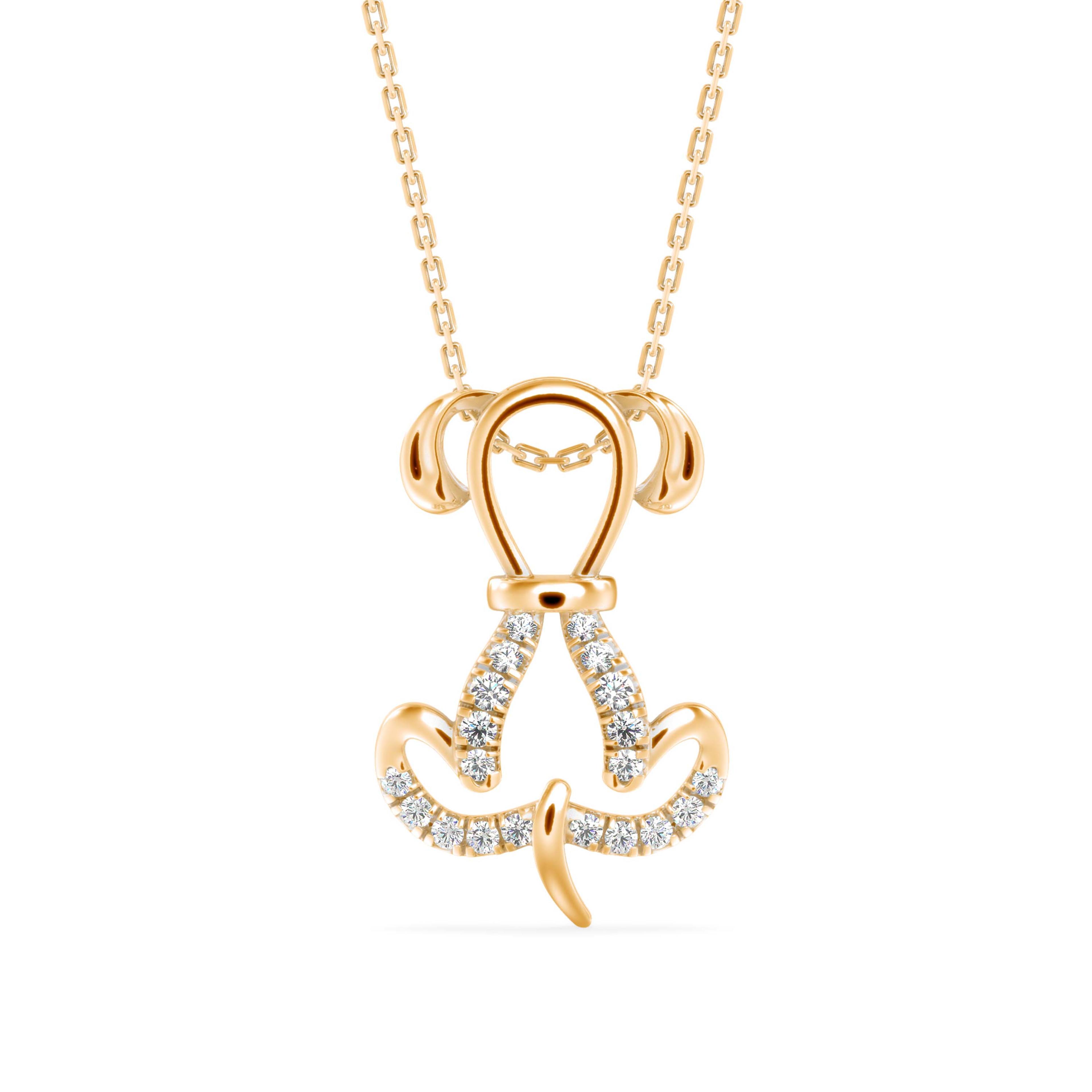 The Companion Puppy 0.13ct Lab-Grown Diamond Pendant 14K Yellow with VVS/VS video 1
