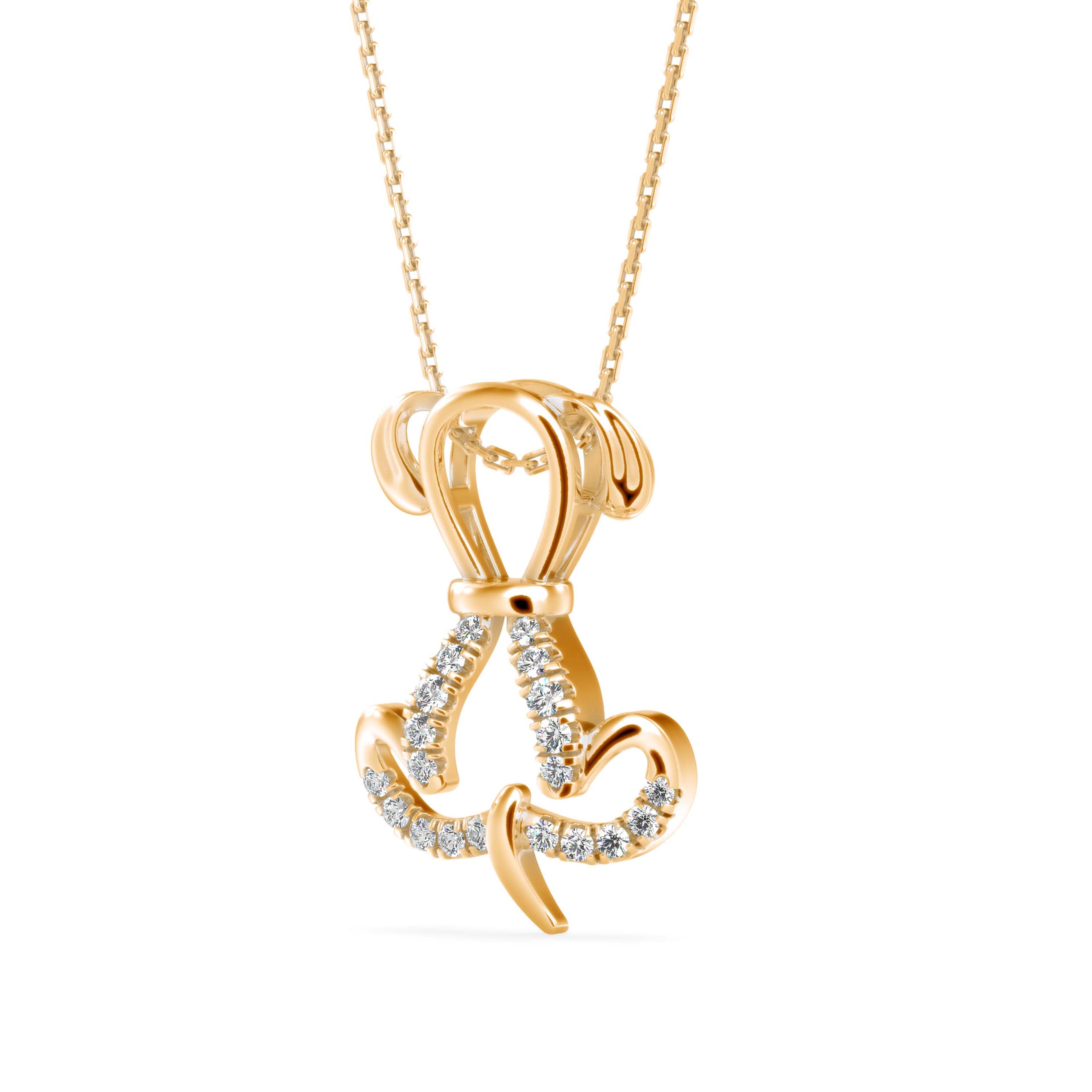 The Companion Puppy 0.13ct Lab-Grown Diamond Pendant 14K Yellow with VVS/VS - 3