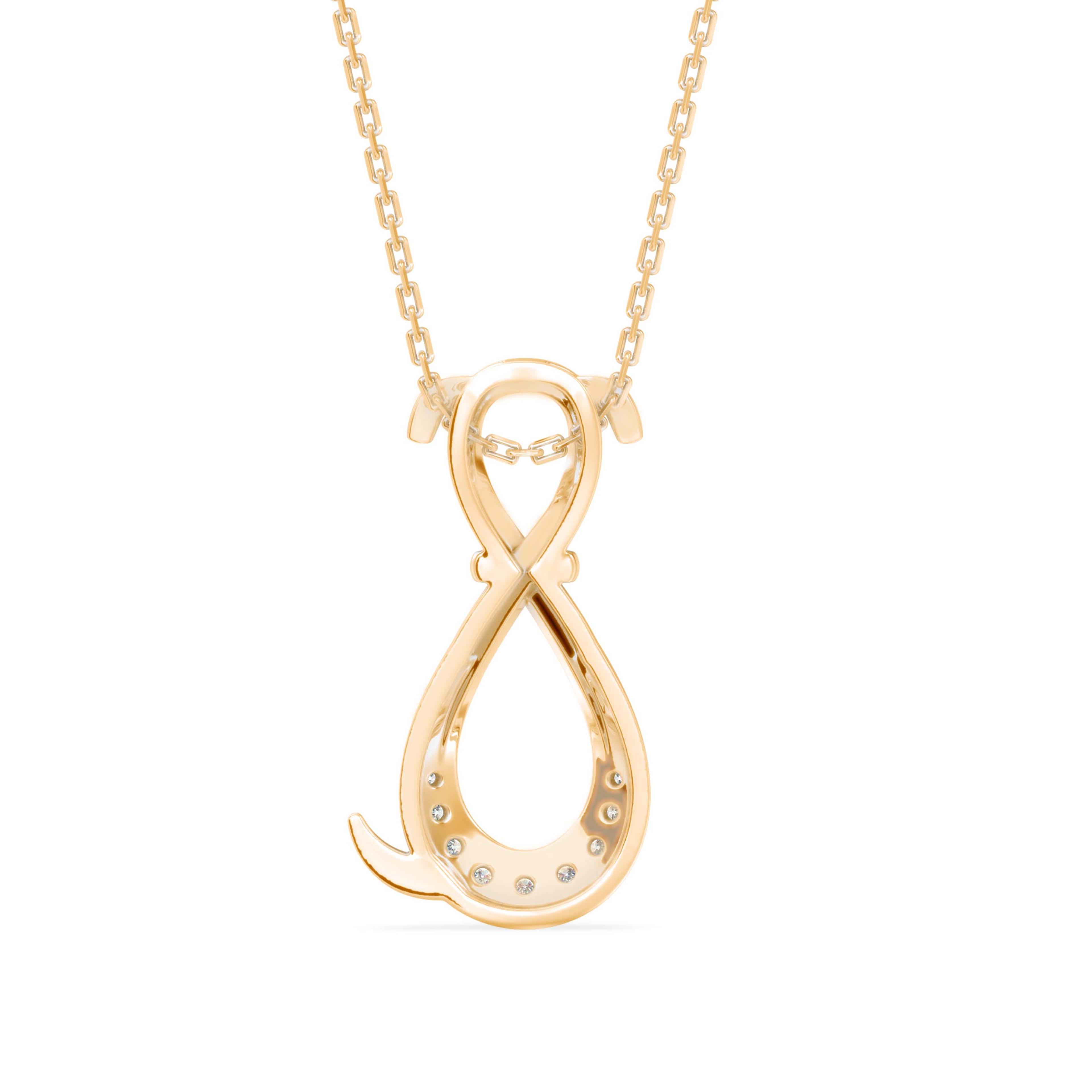 The Infinity Puppy 0.10ct Lab-Grown Diamond Pendant 14K Yellow with VVS/VS - 3