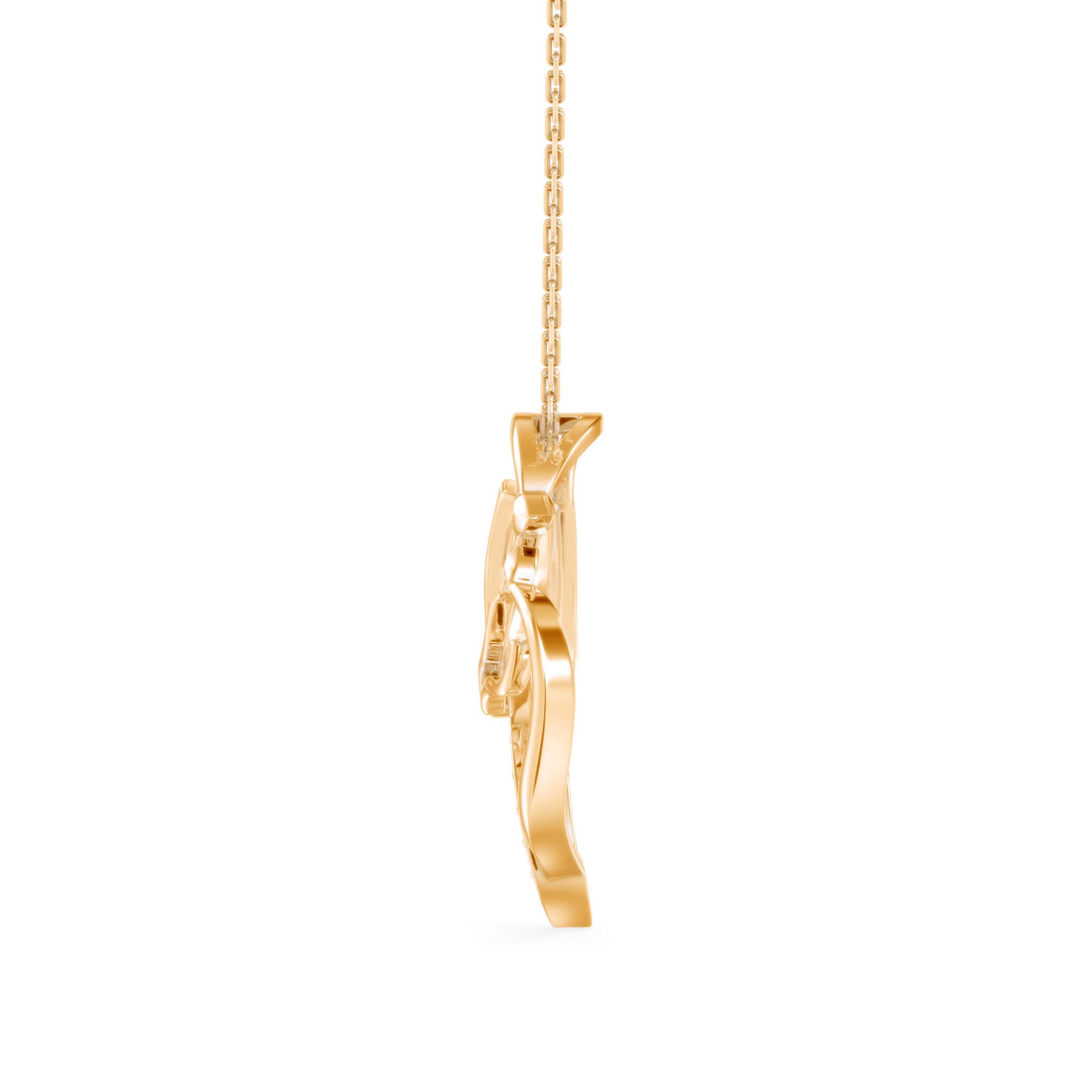 The Silhouette Horse 0.08ct Lab-Grown Diamond Pendant 14K Yellow with VVS/VS - 4