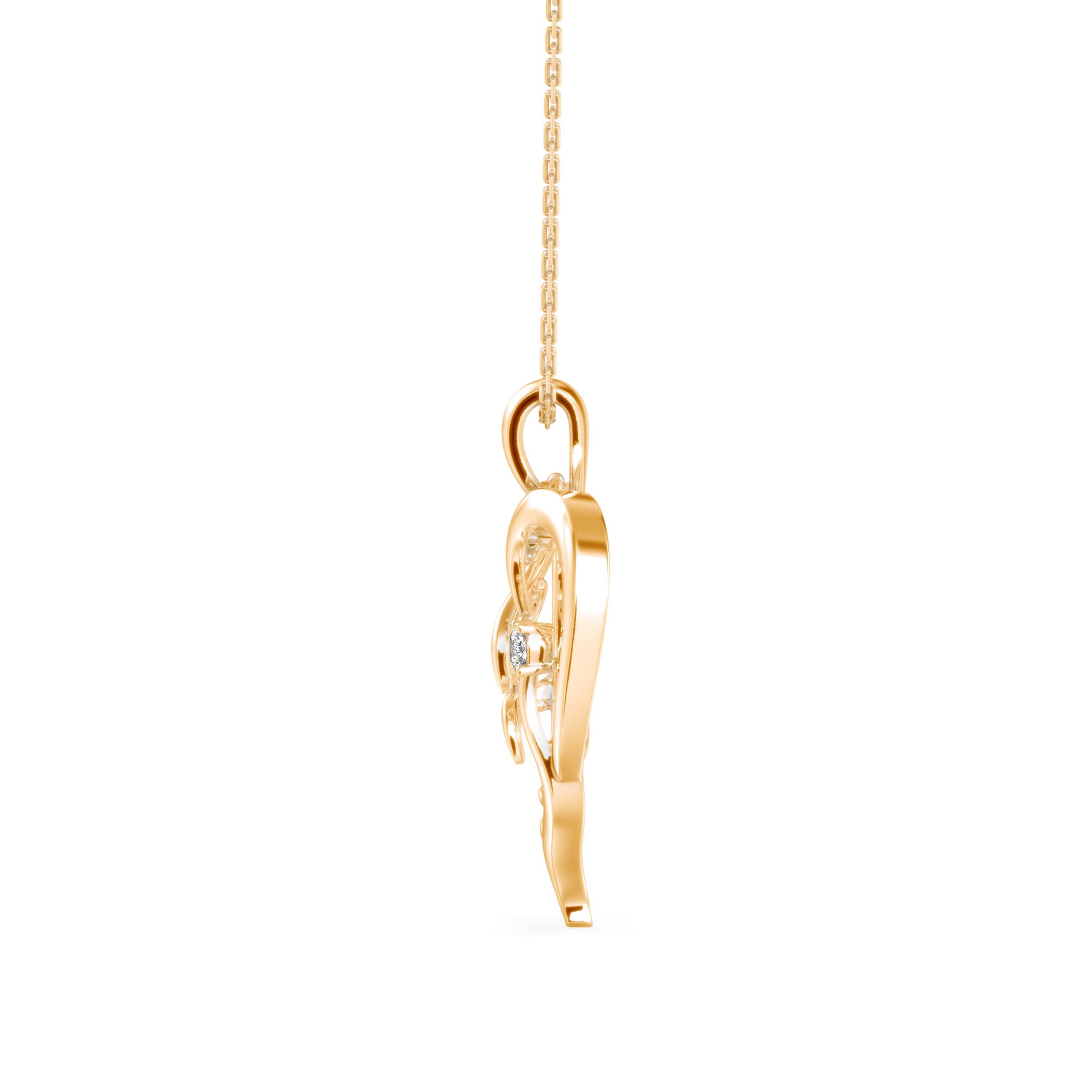 The Dove Heart 0.06ct Lab-Grown Diamond Pendant 14K Yellow with VVS/VS - 4