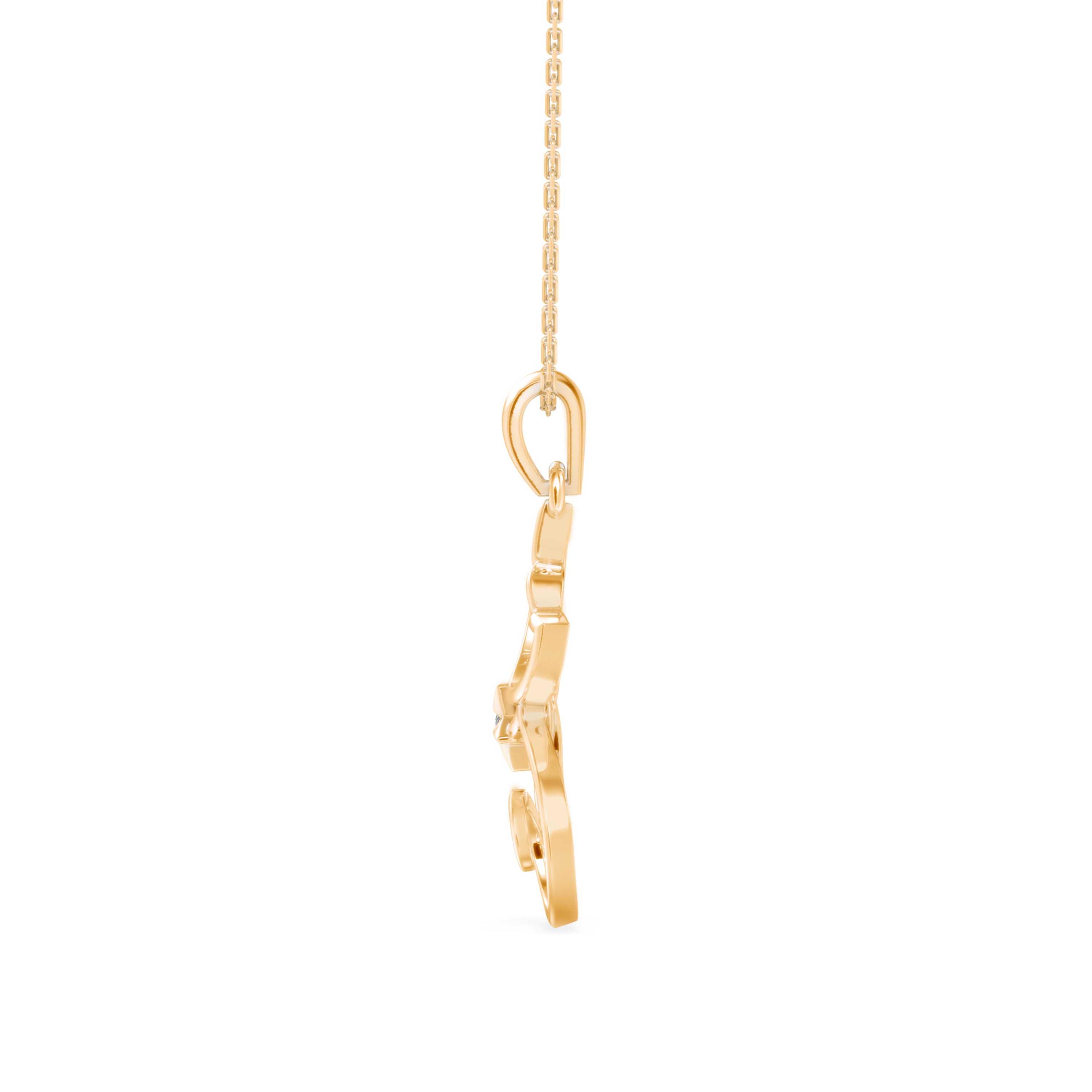 The Starlight Cat 0.03ct Lab-Grown Diamond Pendant 14K Yellow with VVS/VS - 4