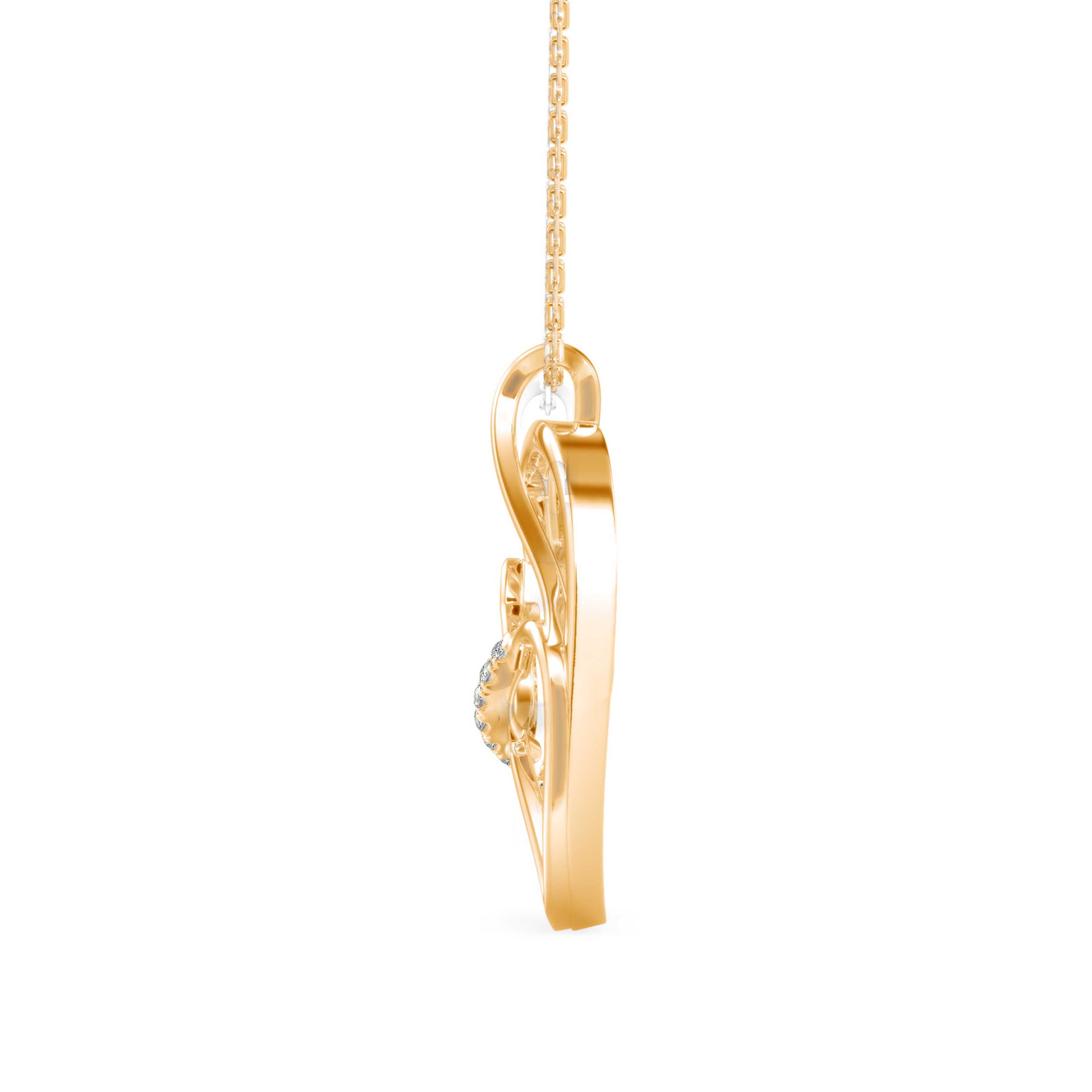The Silhouette Cat 0.14ct Lab-Grown Diamond Pendant 14K Yellow with VVS/VS video 1