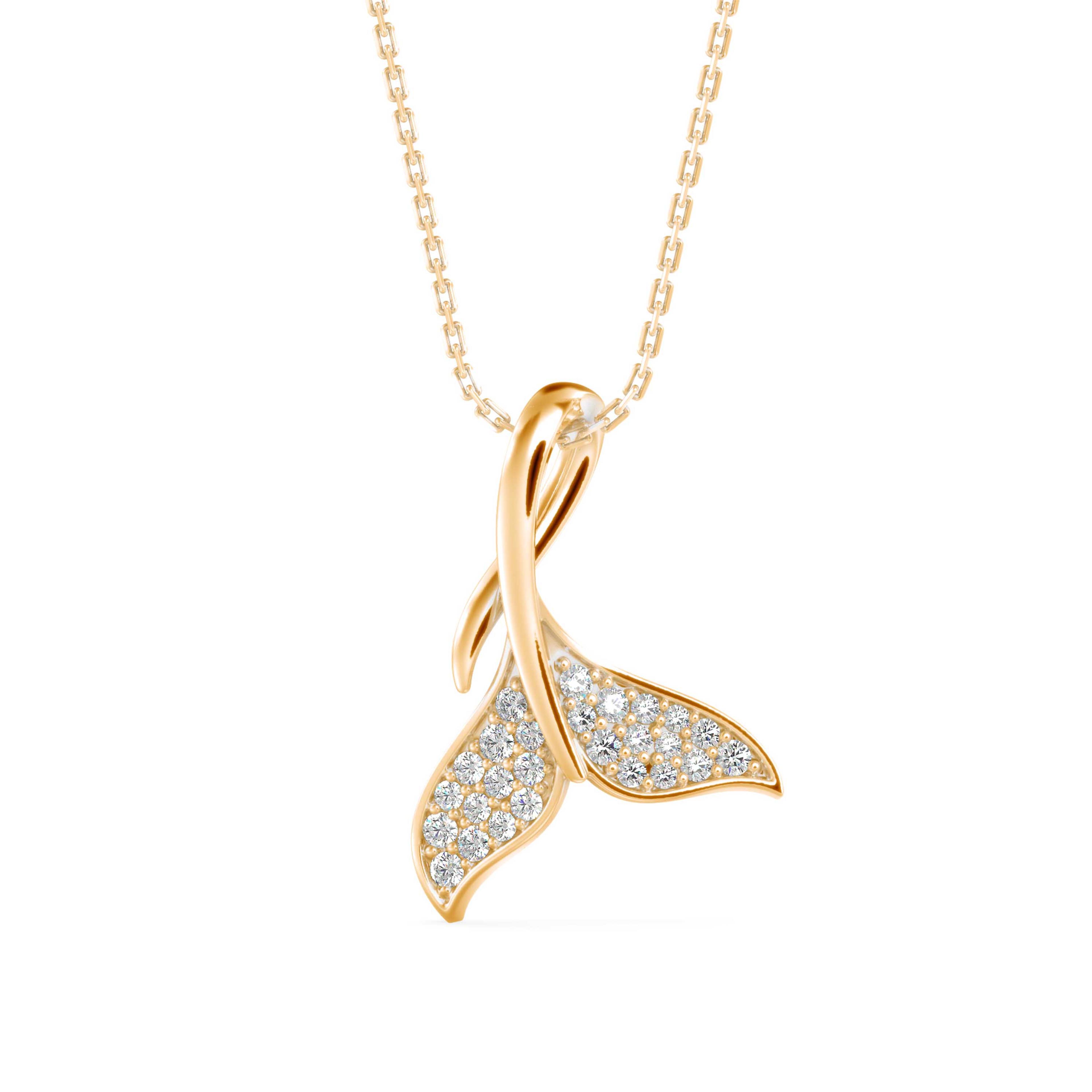 The Siren Tail 0.16ct Lab-Grown Diamond Pendant 14K Yellow with VVS/VS - 5