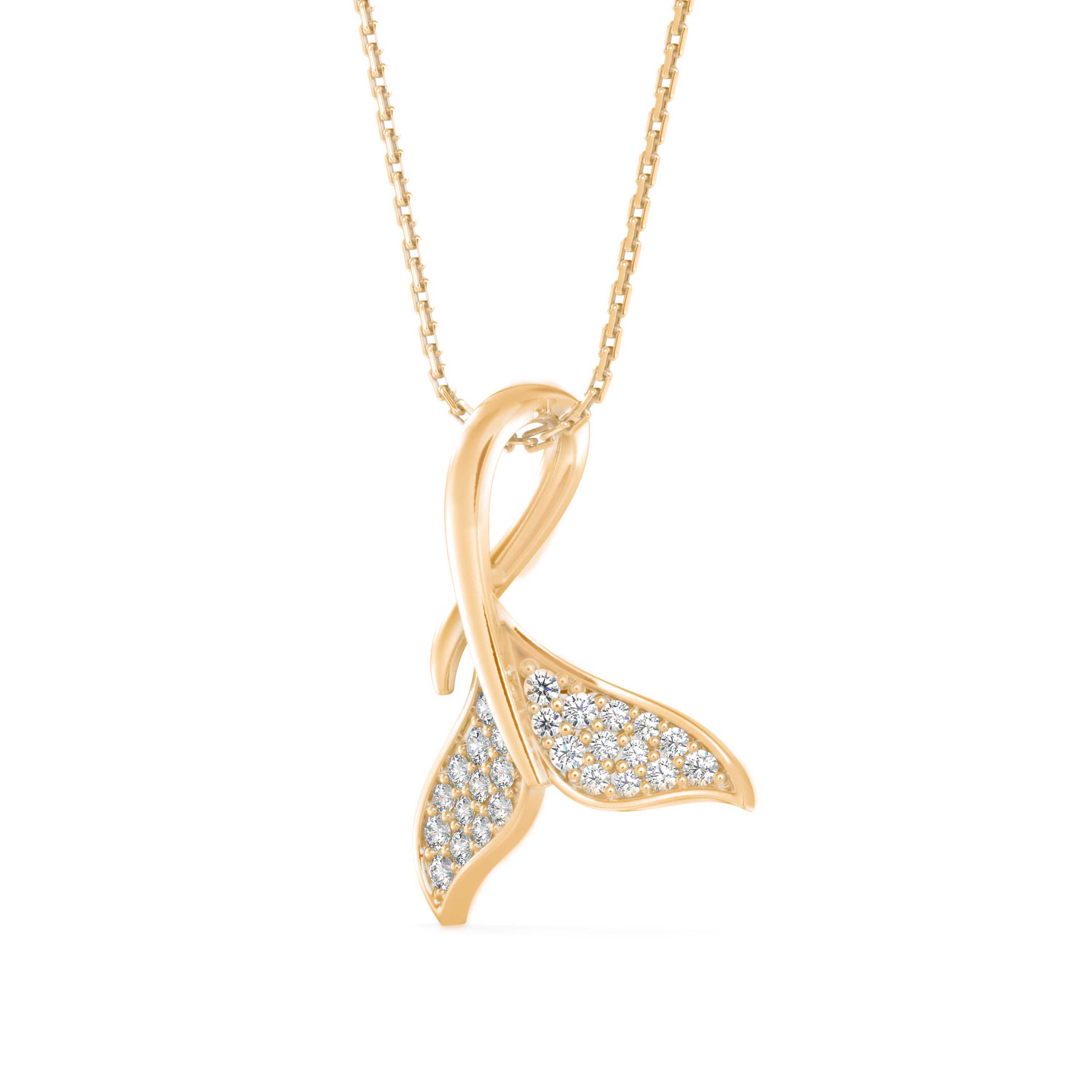 The Siren Tail 0.16ct Lab-Grown Diamond Pendant 14K Yellow with VVS/VS - 6
