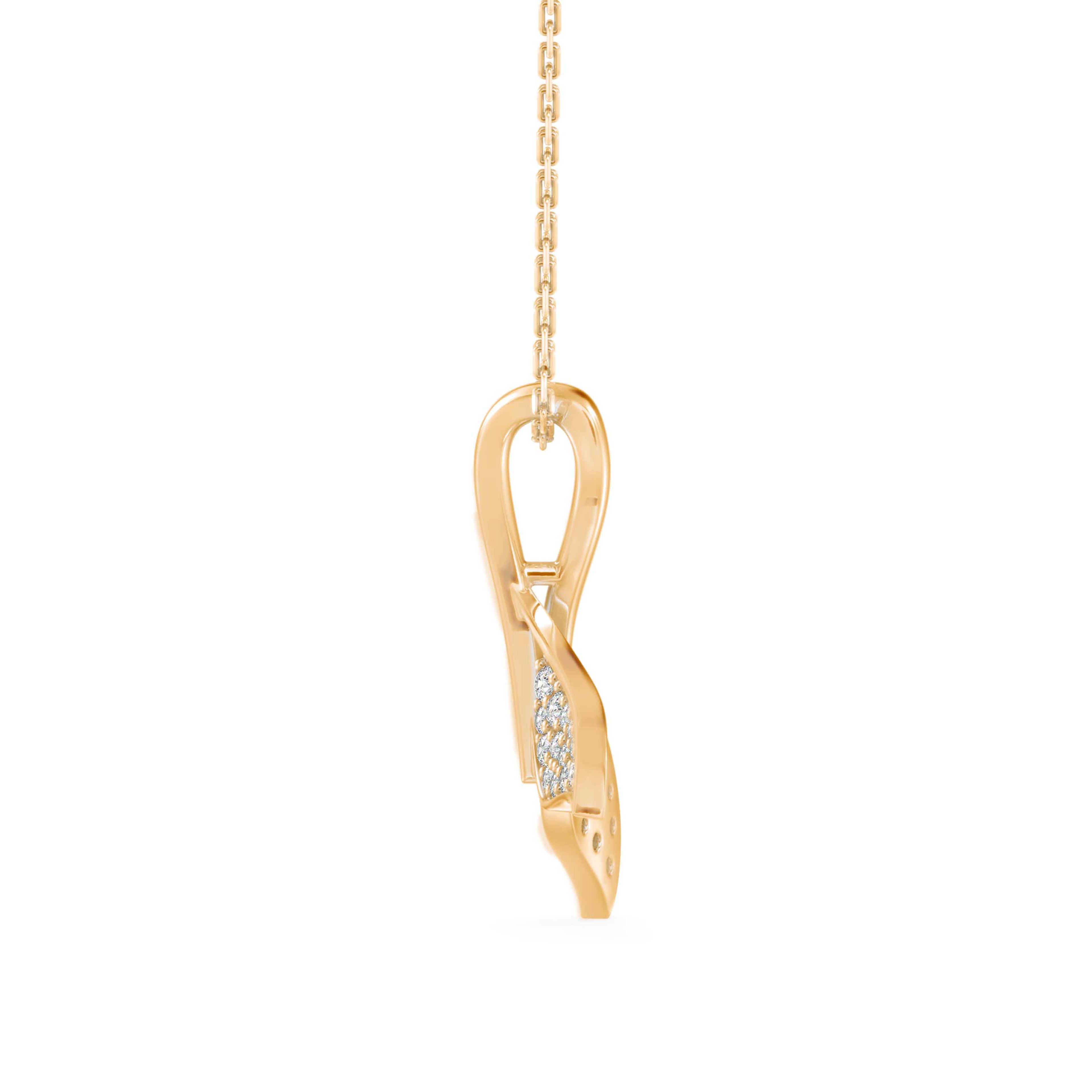 The Siren Tail 0.16ct Lab-Grown Diamond Pendant 14K Yellow with VVS/VS video 1