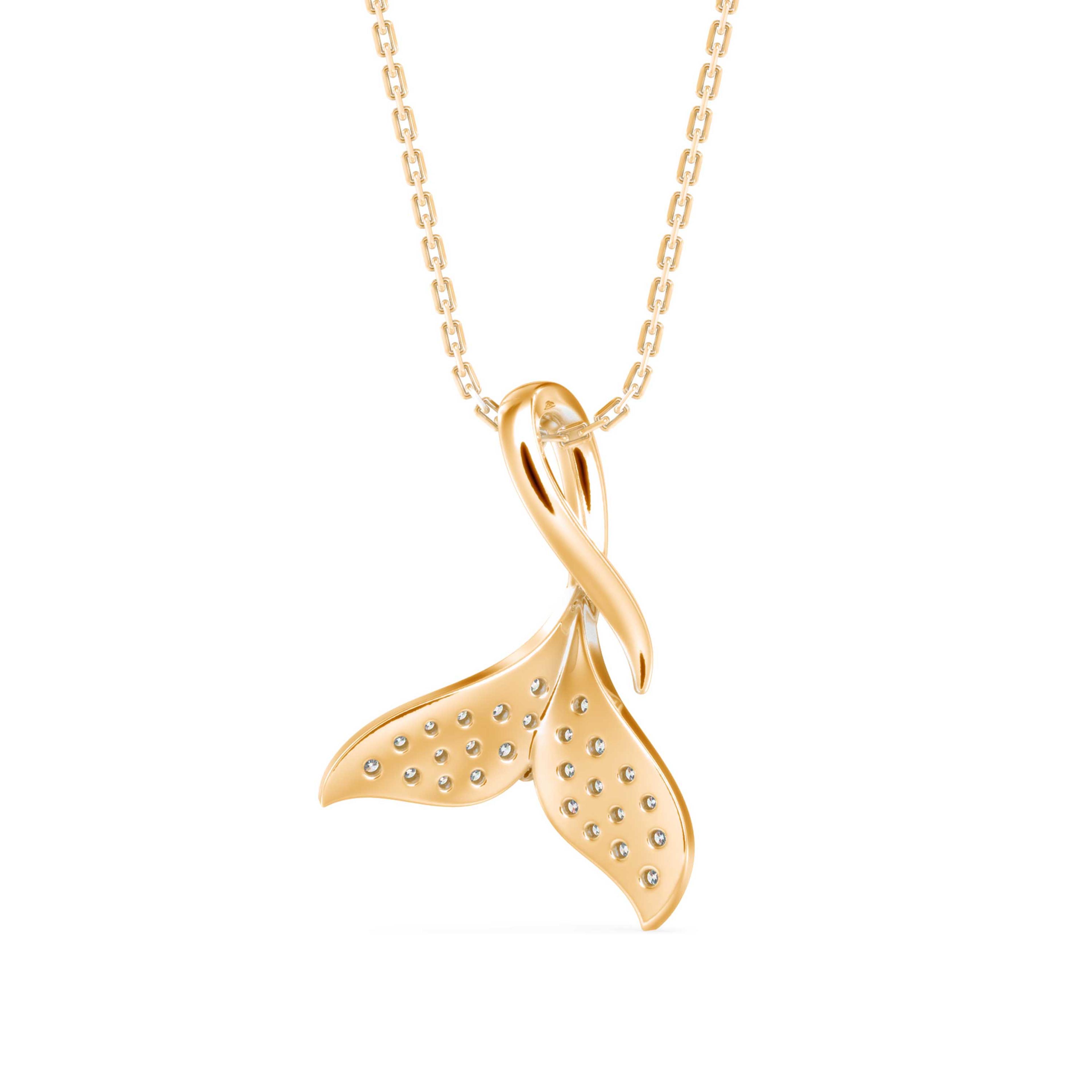 The Siren Tail 0.16ct Lab-Grown Diamond Pendant 14K Yellow with VVS/VS - 3