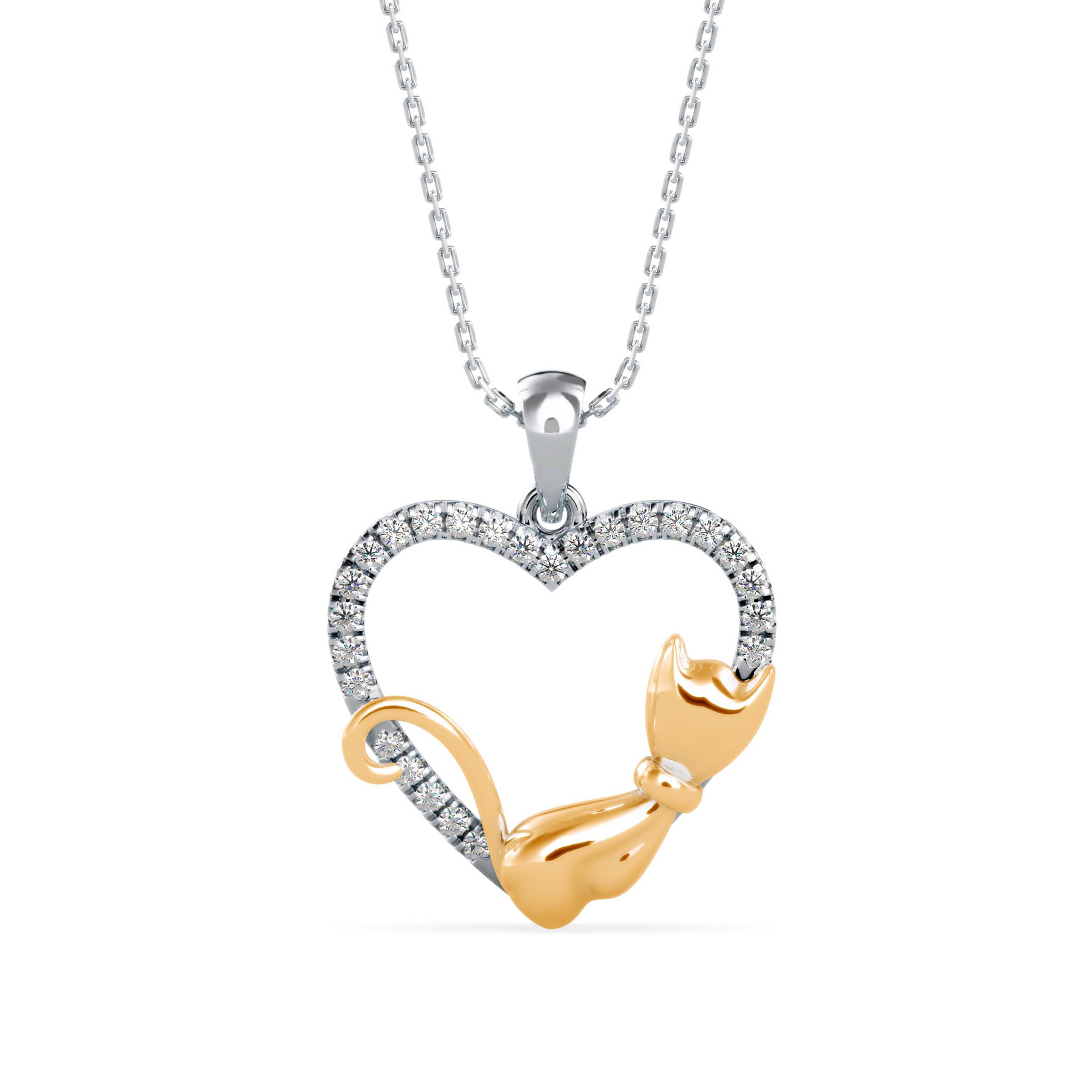The Amour Cat 0.21ct Lab-Grown Diamond Pendant 14K Yellow with VVS/VS - 6
