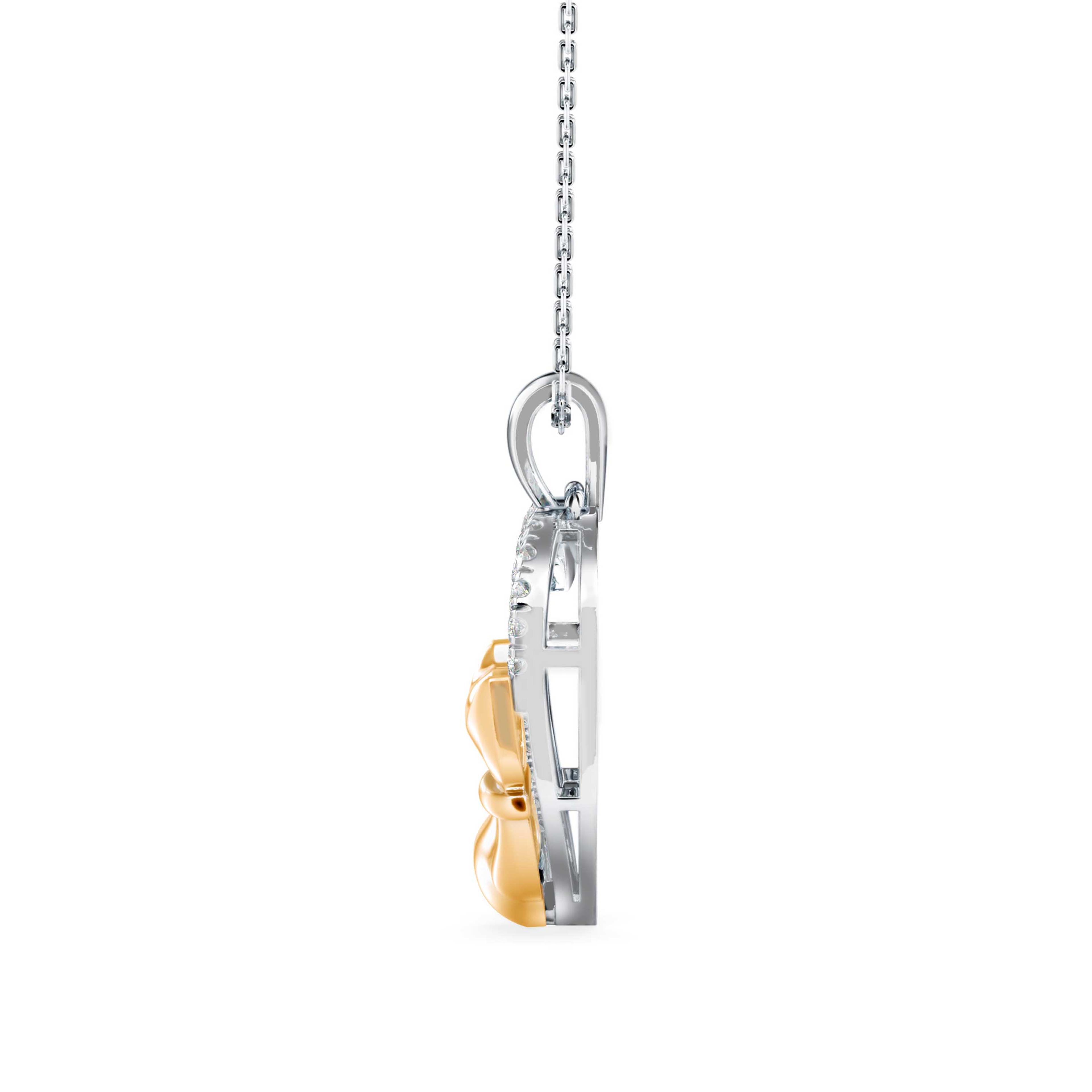 The Amour Cat 0.21ct Lab-Grown Diamond Pendant 14K Yellow with VVS/VS video 1