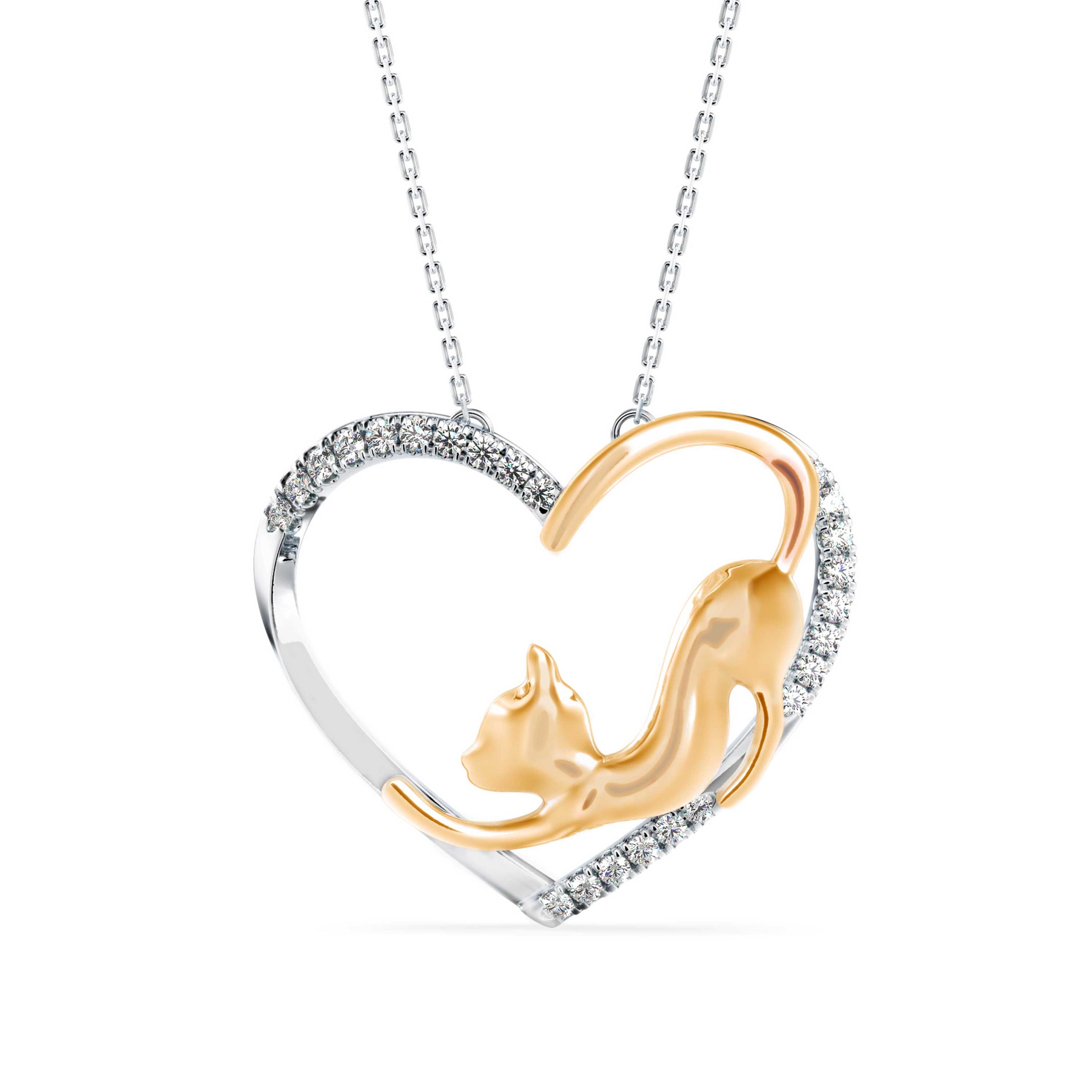 The Stretch Cat 0.20ct Lab-Grown Diamond Pendant 14K Yellow with VVS/VS - 5