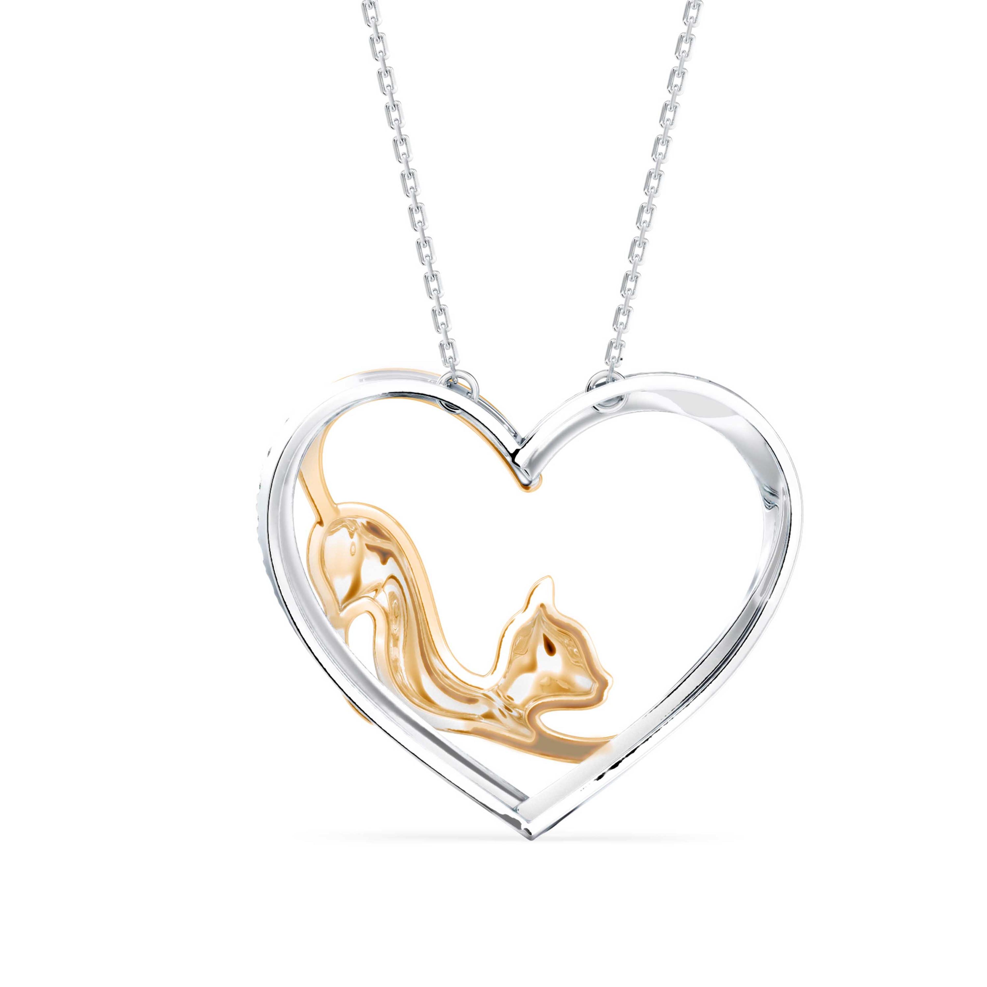 The Stretch Cat 0.20ct Lab-Grown Diamond Pendant 14K Yellow with VVS/VS - 3
