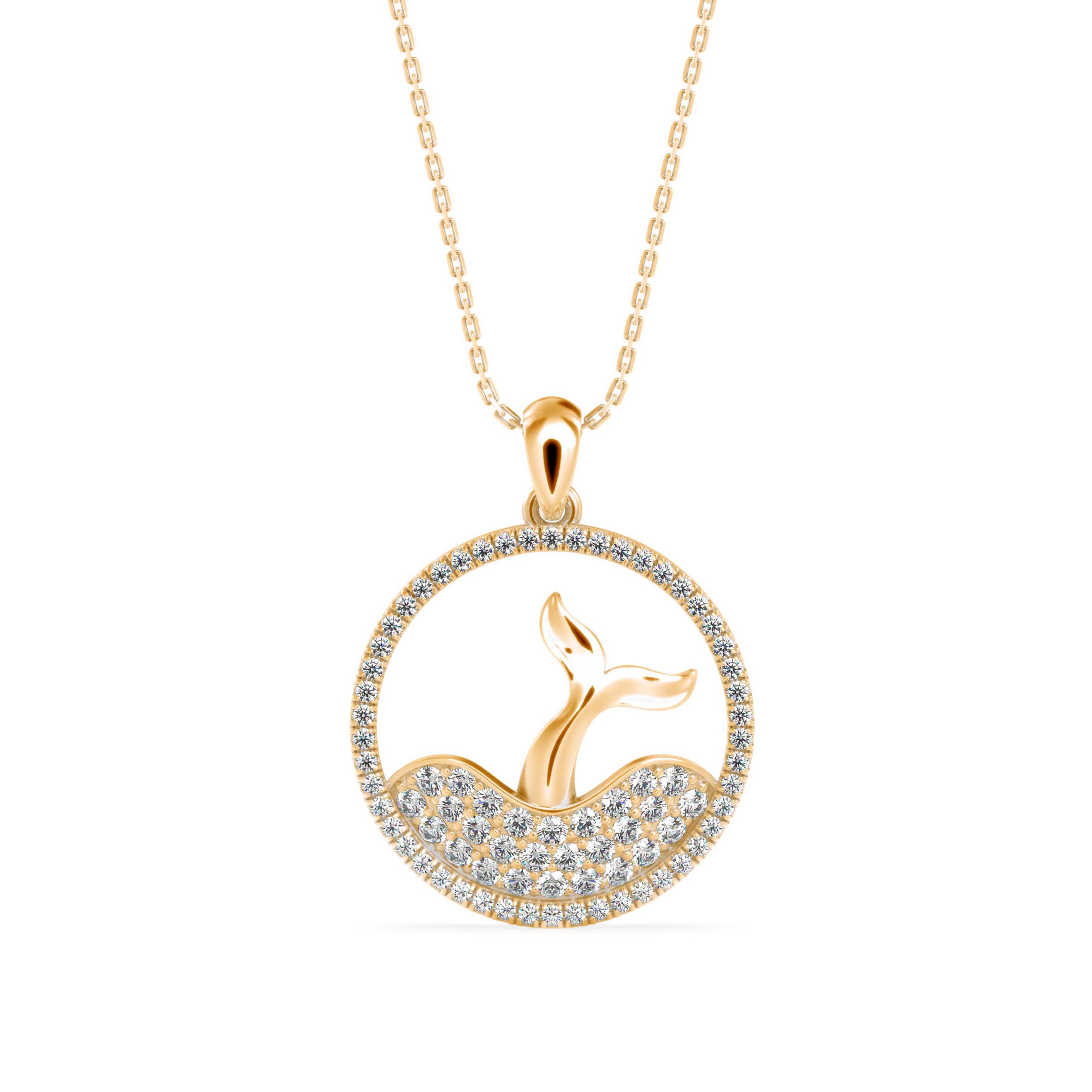 The Siren Dive 0.53ct Lab-Grown Diamond Pendant 14K Yellow with VVS/VS - 6