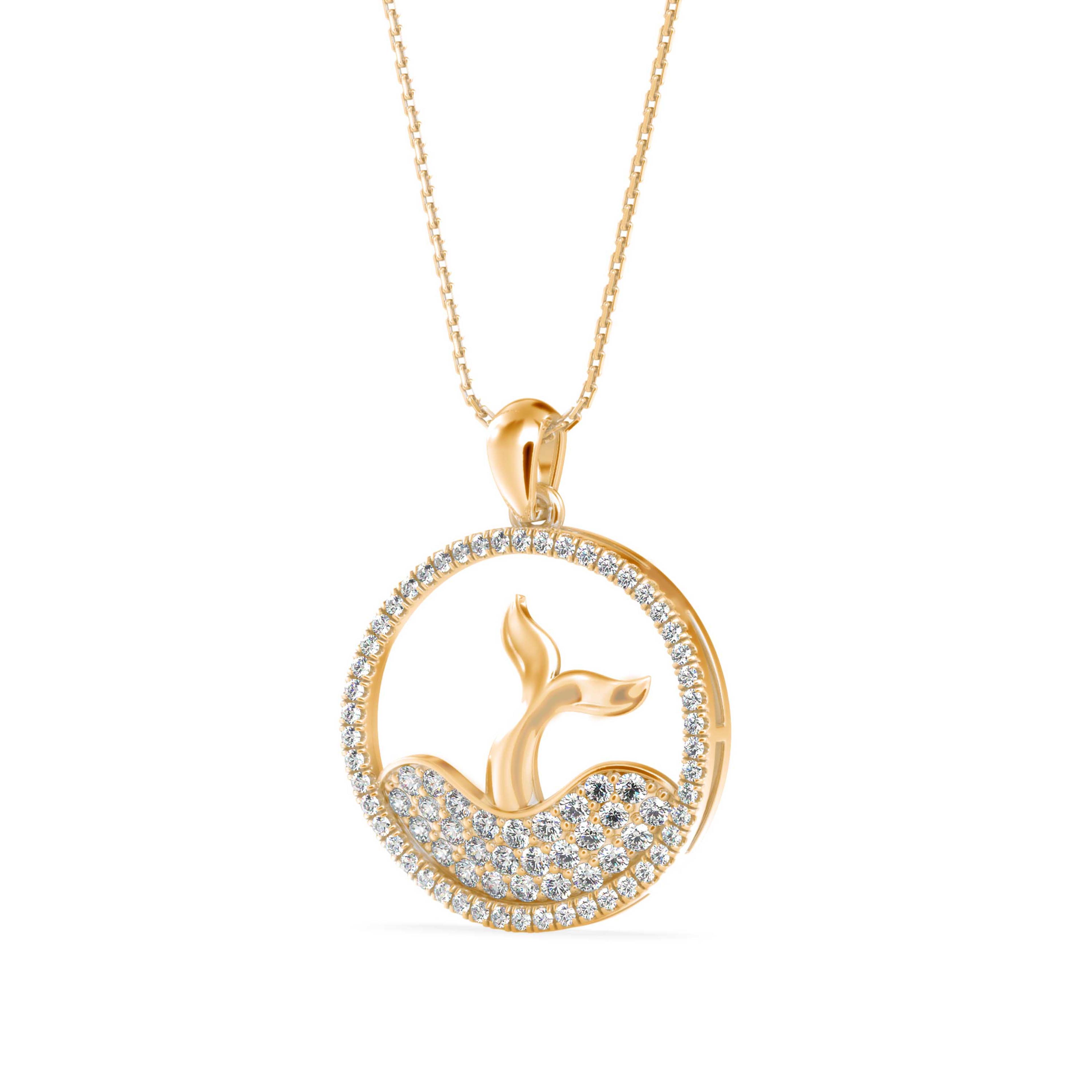 The Siren Dive 0.53ct Lab-Grown Diamond Pendant 14K Yellow with VVS/VS - 5