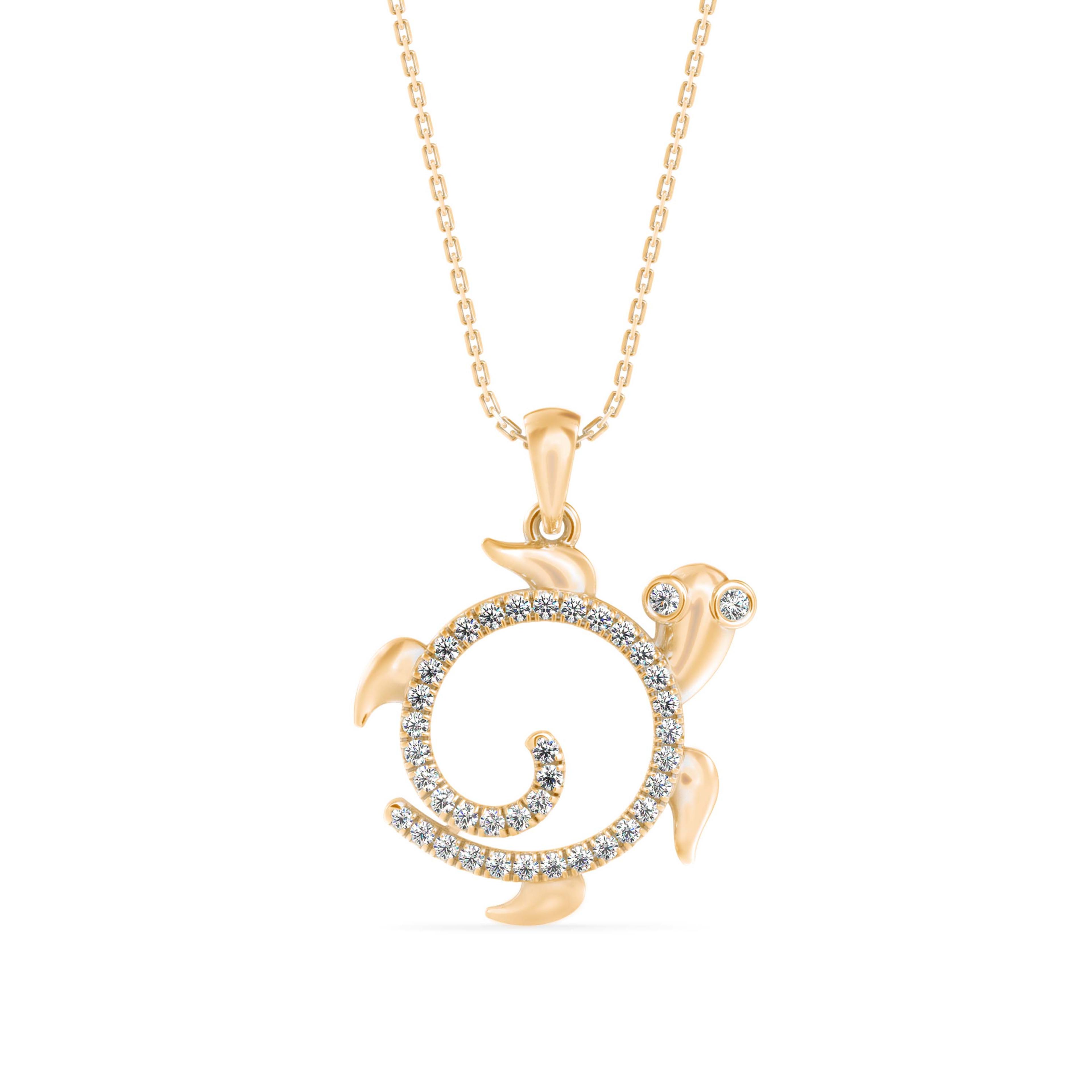 The Terra Tortoise 0.29ct Lab-Grown Diamond Pendant 14K Yellow with VVS/VS - 5