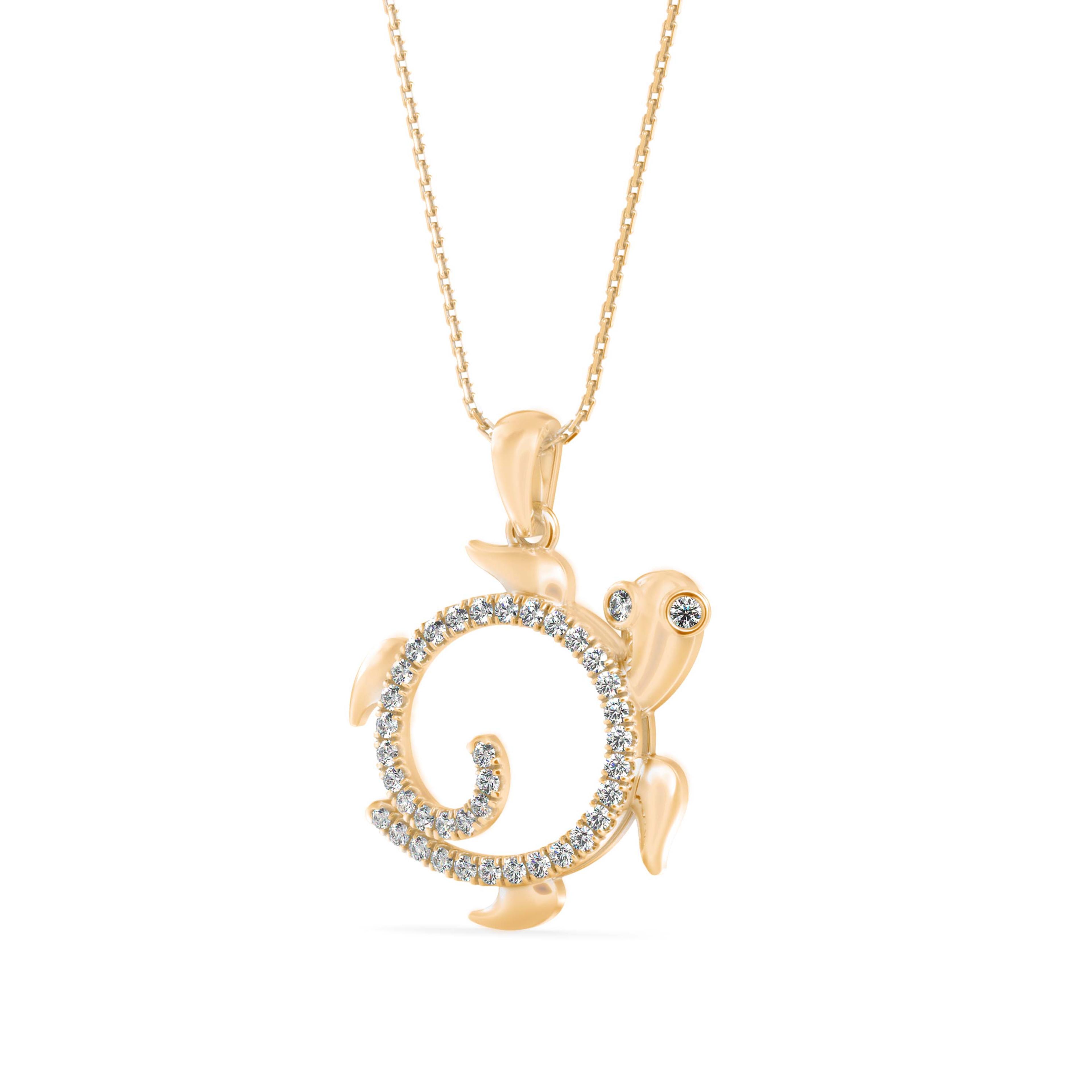 The Terra Tortoise 0.29ct Lab-Grown Diamond Pendant 14K Yellow with VVS/VS - 6
