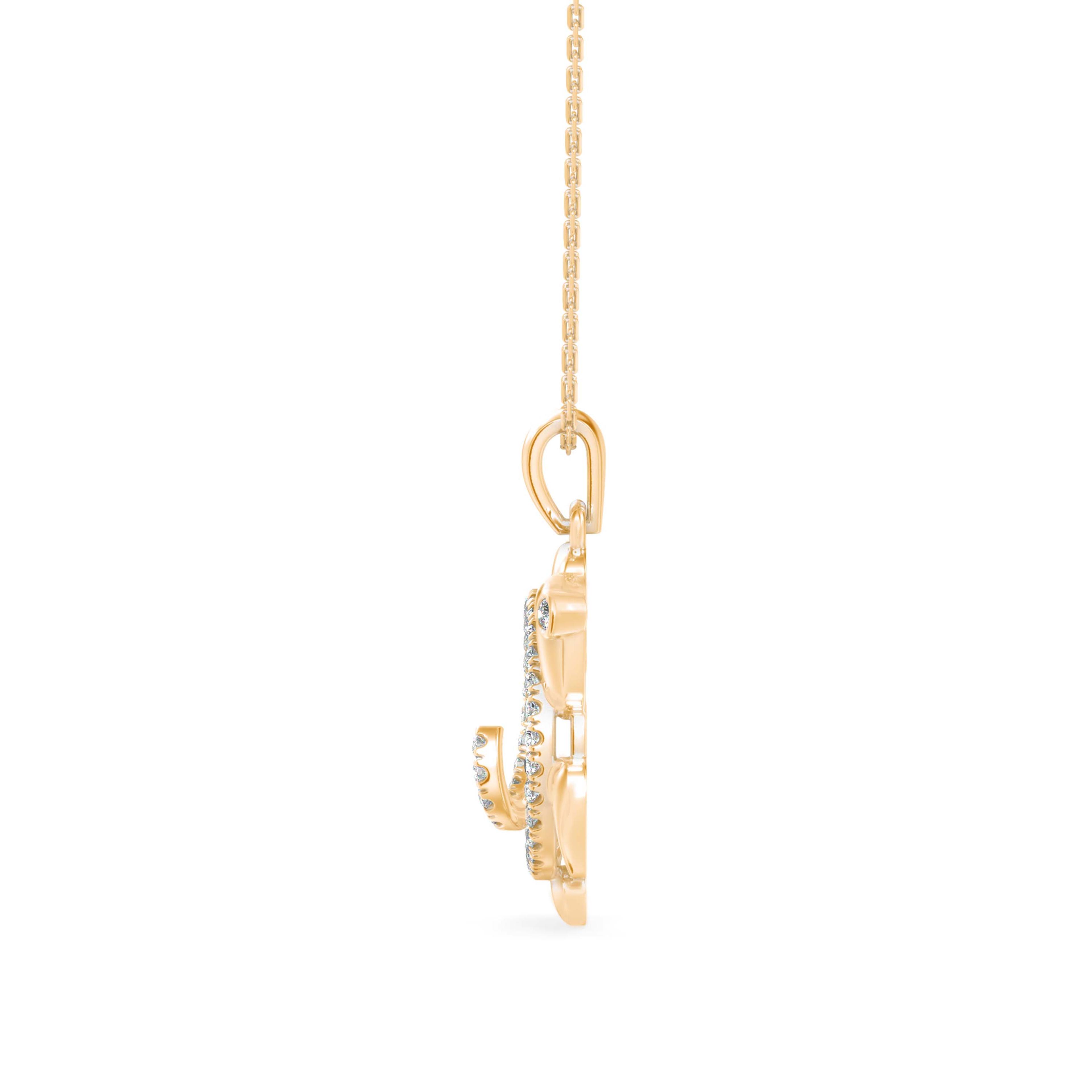 The Terra Tortoise 0.29ct Lab-Grown Diamond Pendant 14K Yellow with VVS/VS video 1