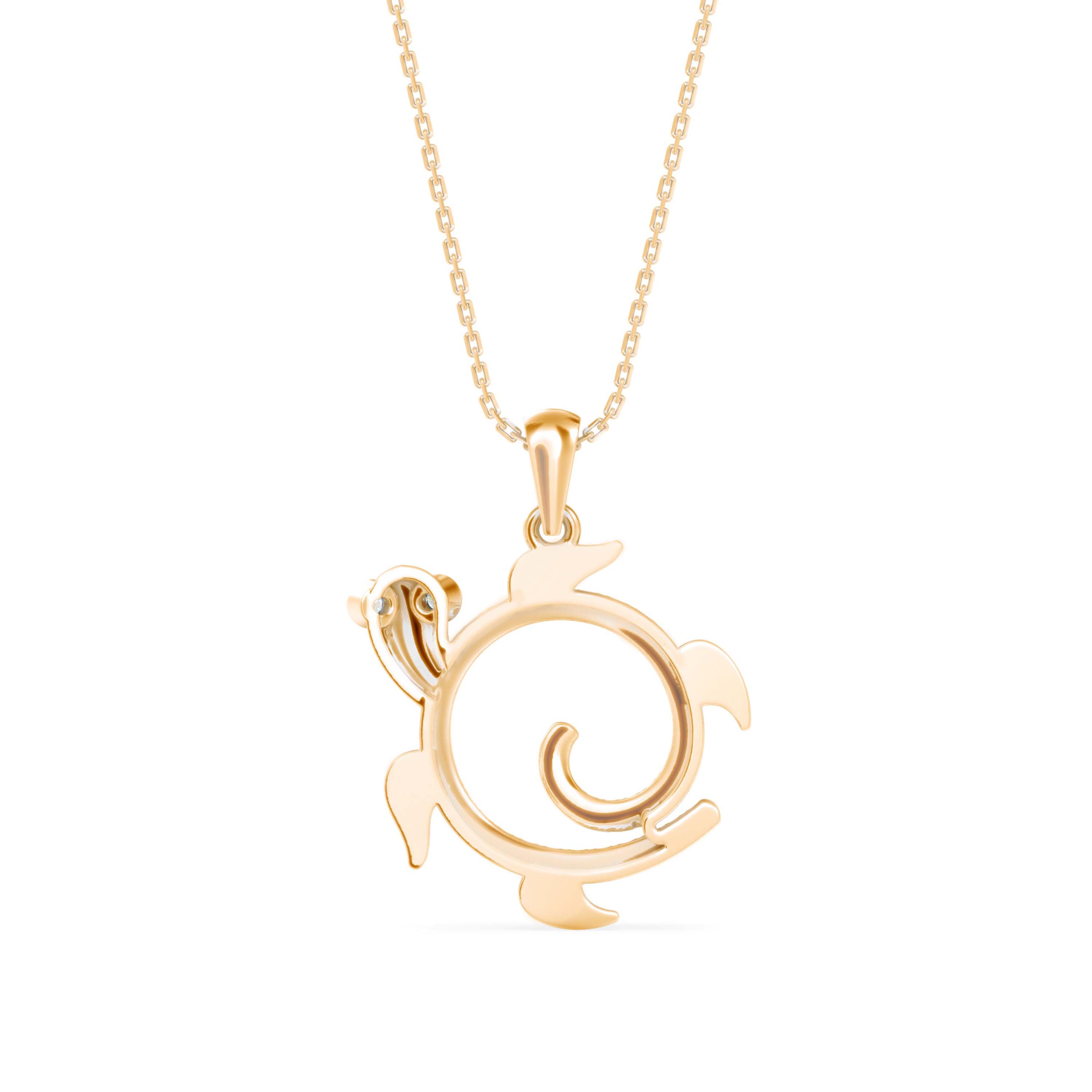 The Terra Tortoise 0.29ct Lab-Grown Diamond Pendant 14K Yellow with VVS/VS - 3
