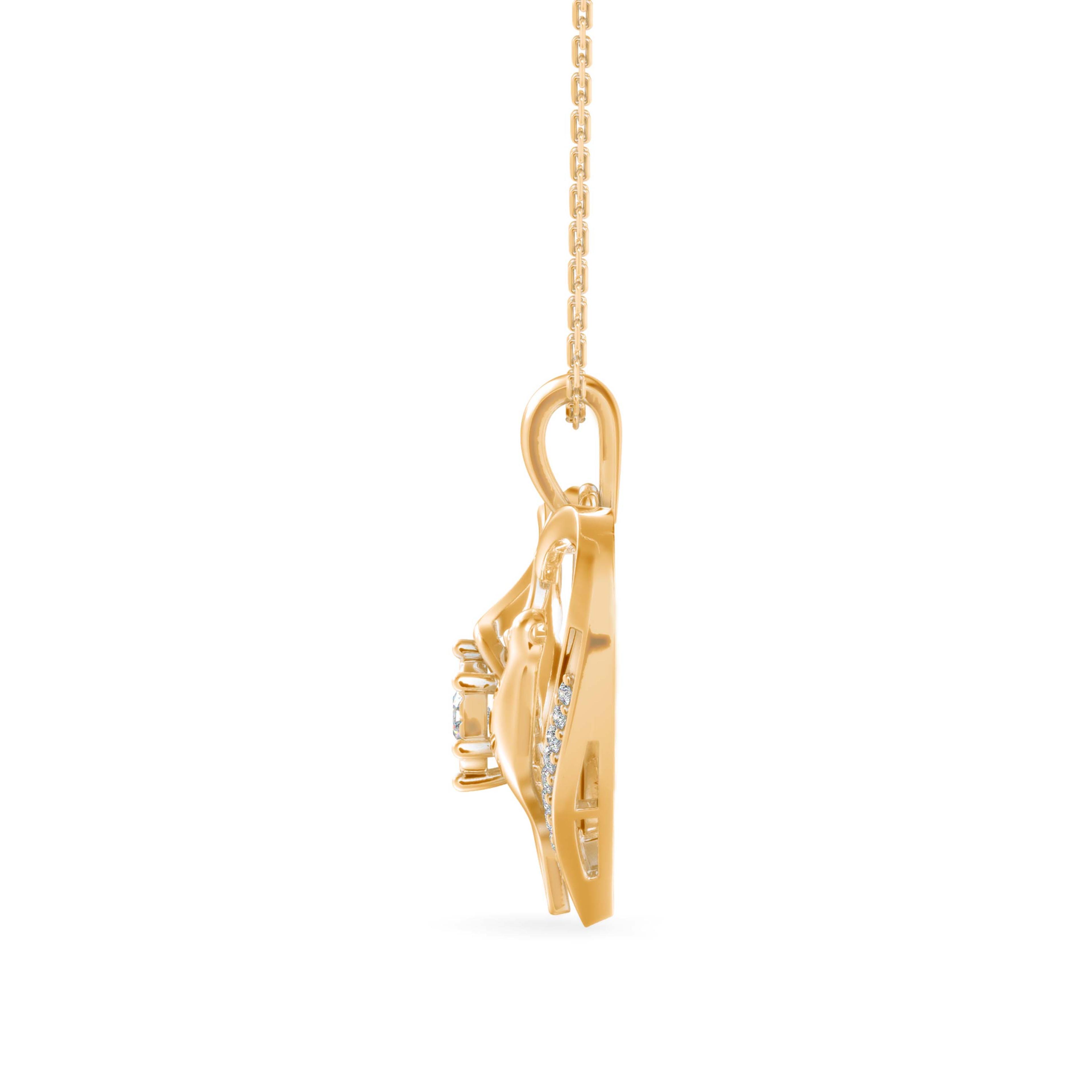 The Paloma Bird 0.16ct Lab-Grown Diamond Pendant 14K Yellow with VVS/VS video 1
