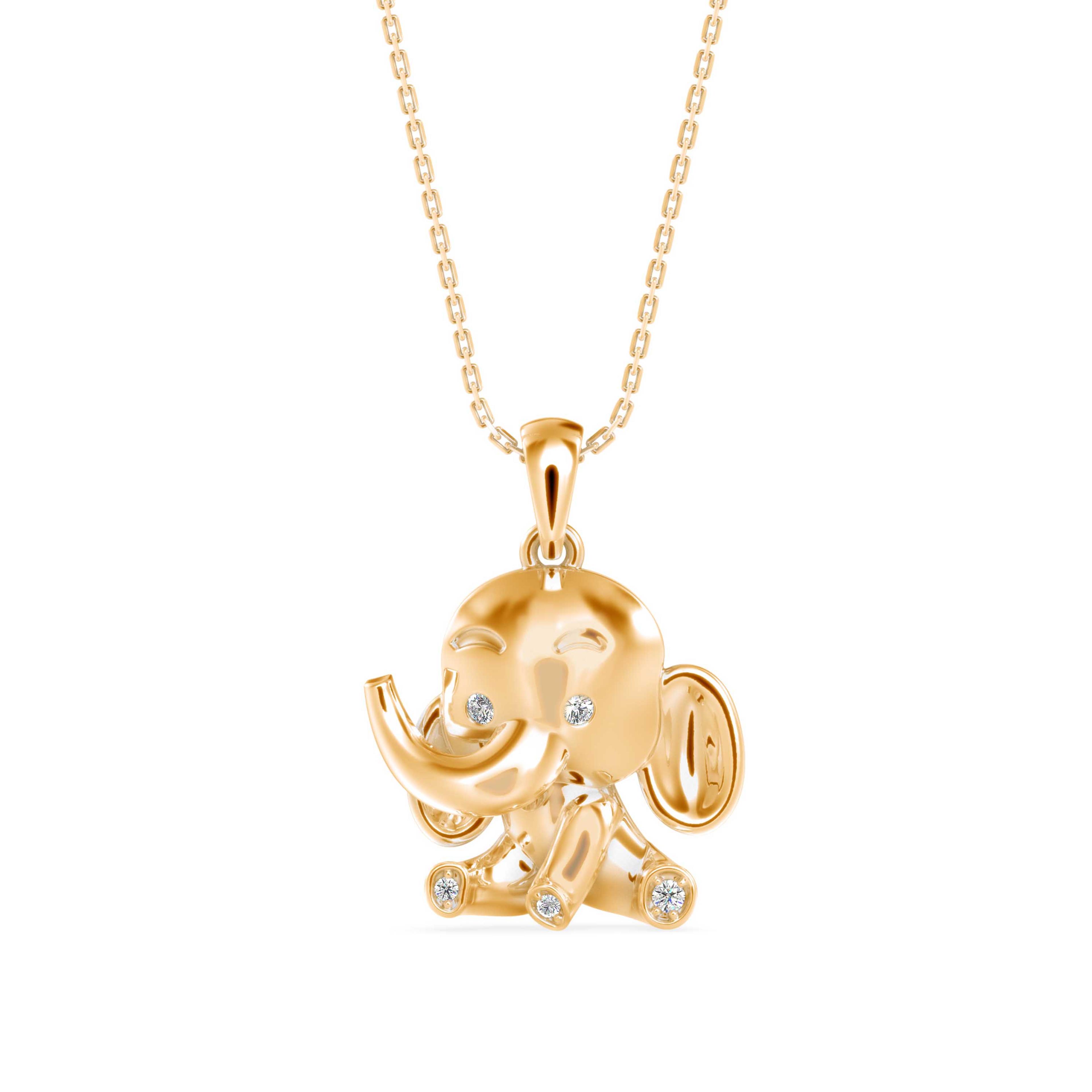 The Maya Baby Elephant 0.05ct Lab-Grown Diamond Pendant 14K Yellow with VVS/VS - 4