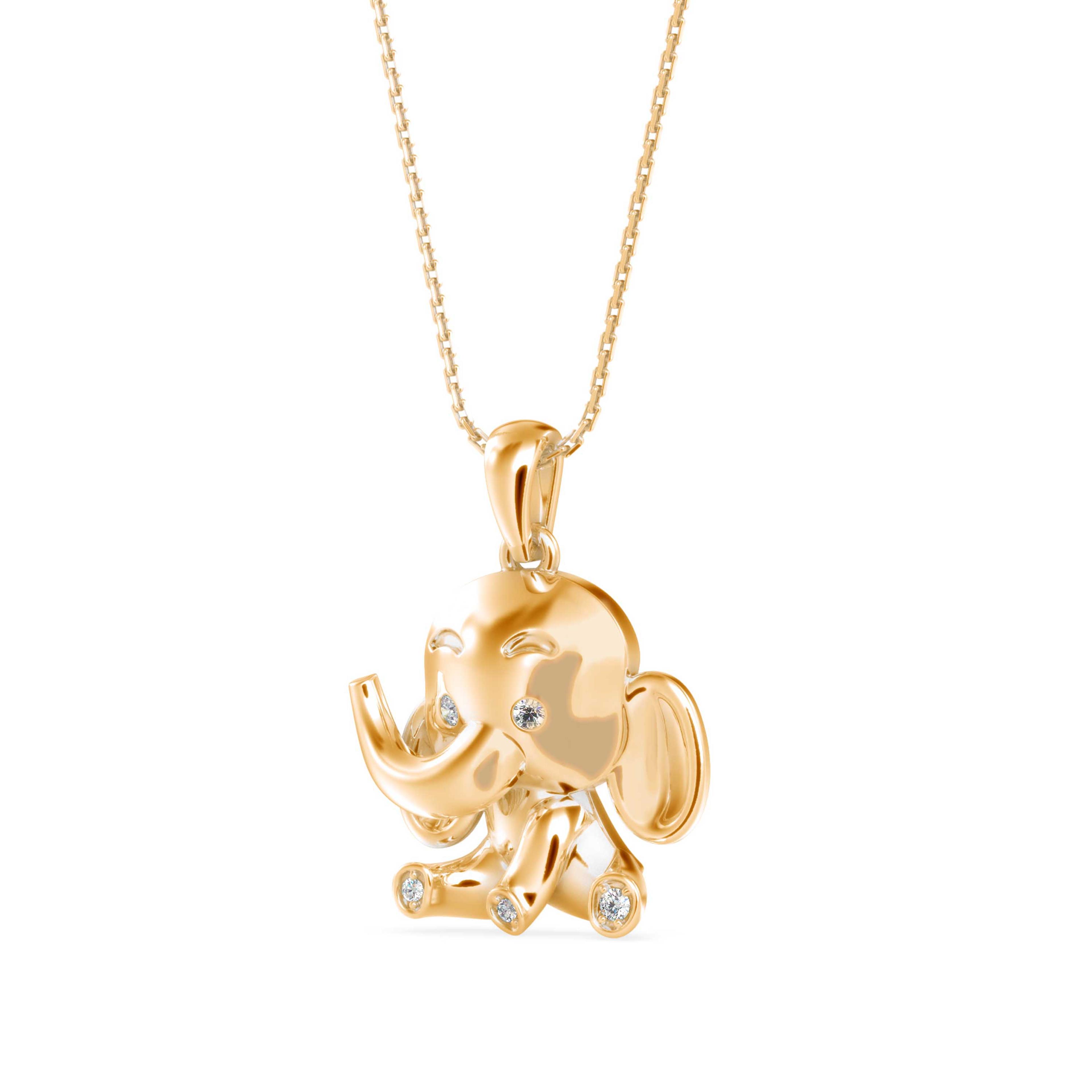 The Maya Baby Elephant 0.05ct Lab-Grown Diamond Pendant 14K Yellow with VVS/VS - 3