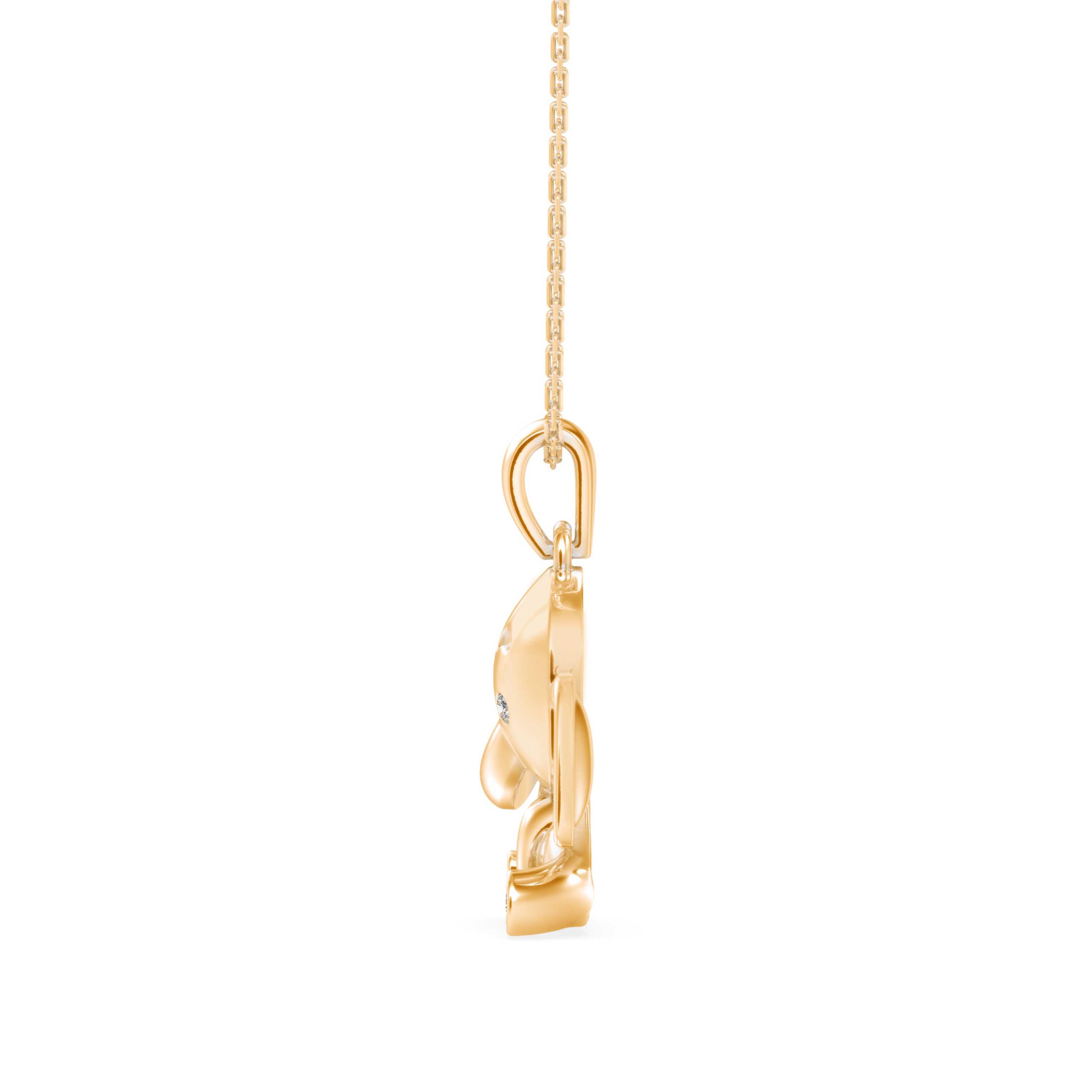 The Maya Baby Elephant 0.05ct Lab-Grown Diamond Pendant 14K Yellow with VVS/VS video 1