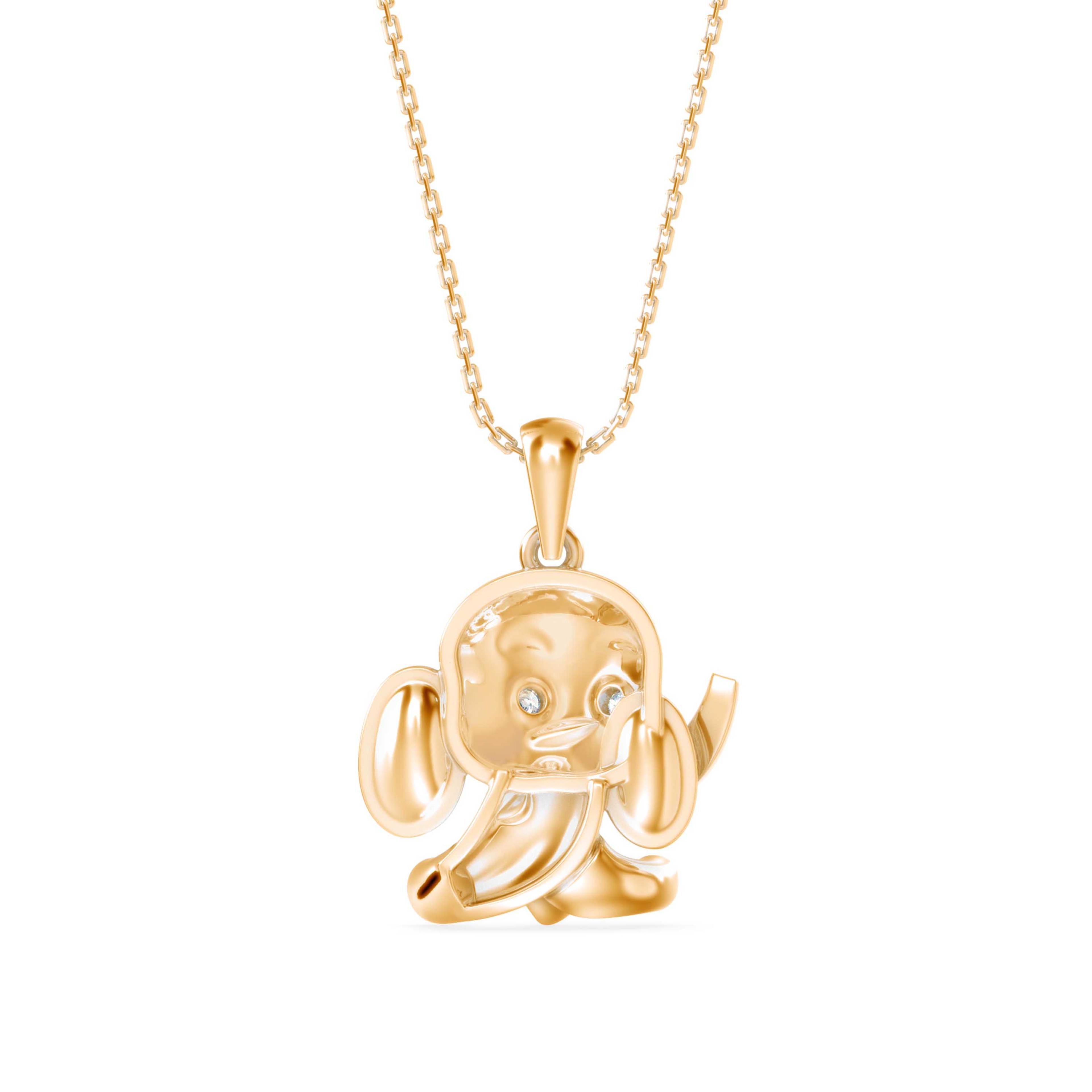 The Maya Baby Elephant 0.05ct Lab-Grown Diamond Pendant 14K Yellow with VVS/VS - 6