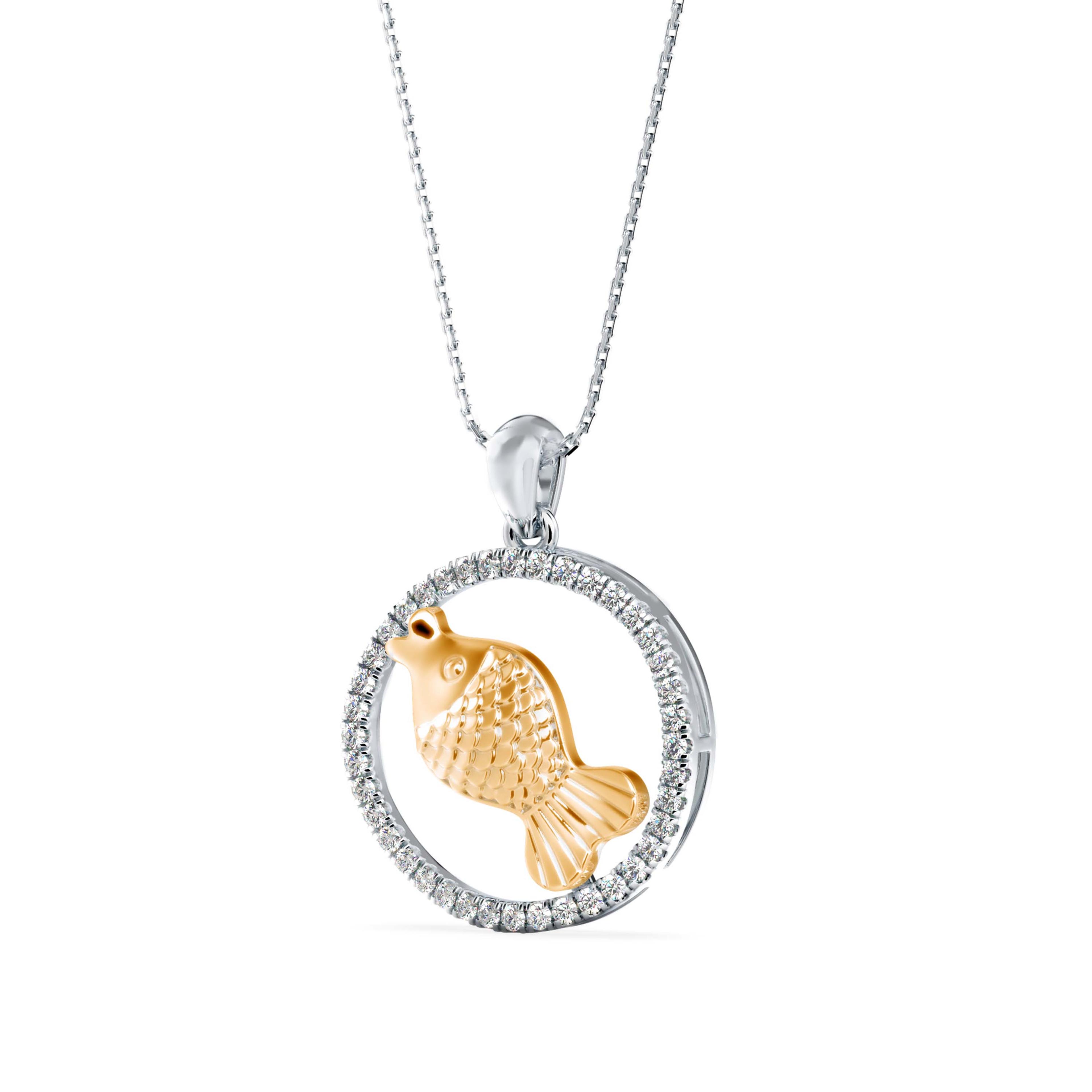 The Marina Fish 0.26ct Lab-Grown Diamond Pendant 14K Yellow with VVS/VS - 6