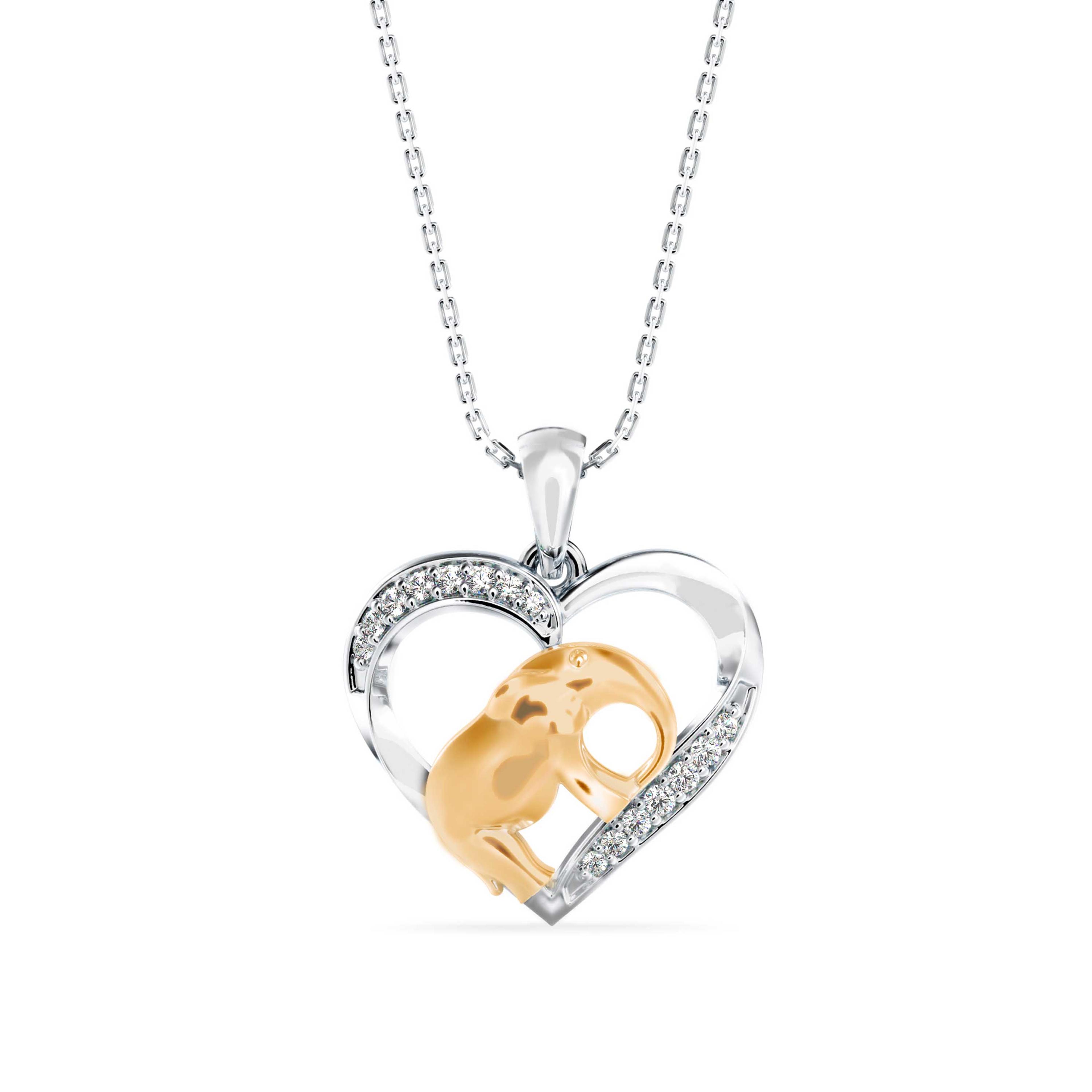 The Amara Elephant Heart 0.09ct Lab-Grown Diamond Pendant 14K Yellow with VVS/VS - 3