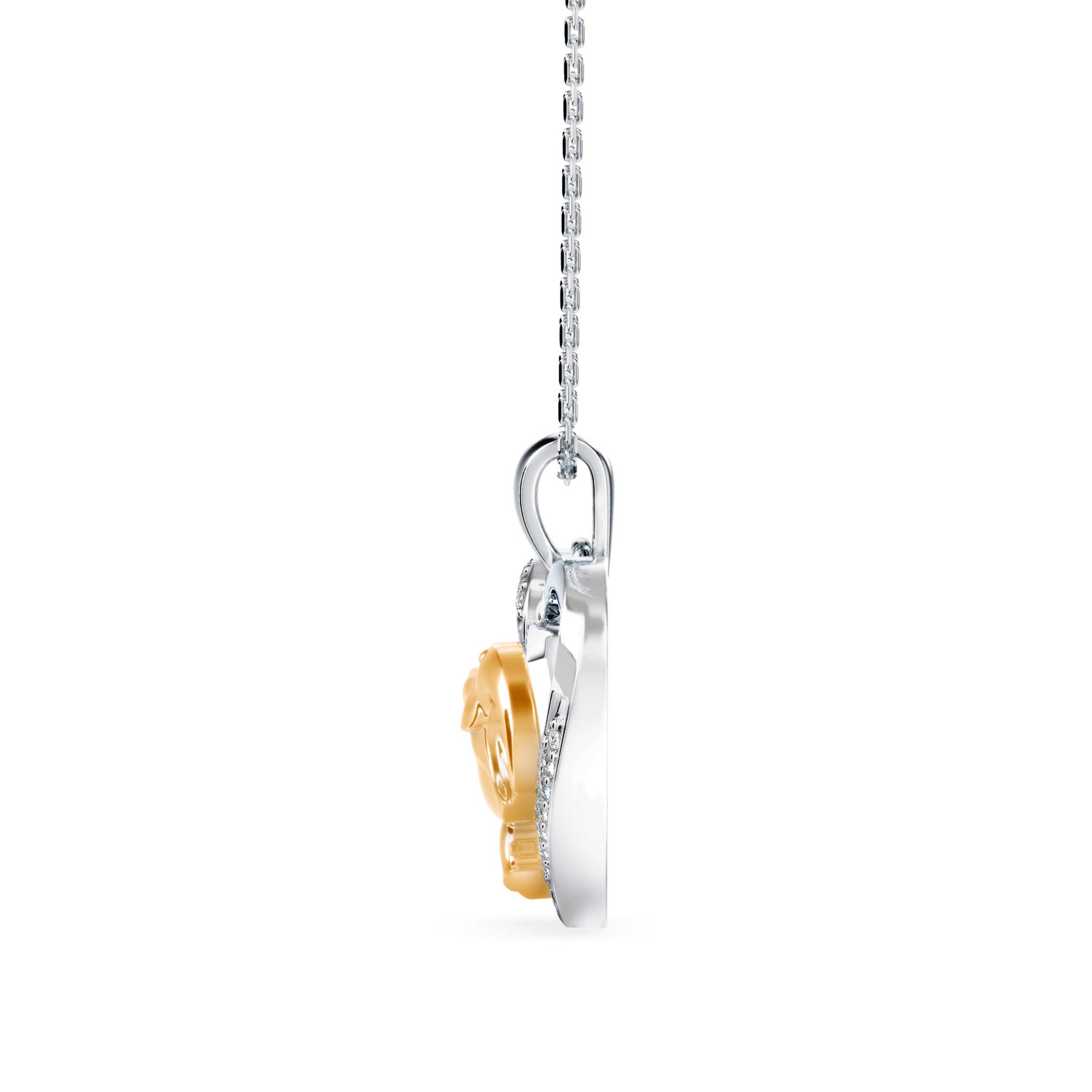 The Amara Elephant Heart 0.09ct Lab-Grown Diamond Pendant 14K Yellow with VVS/VS - 5