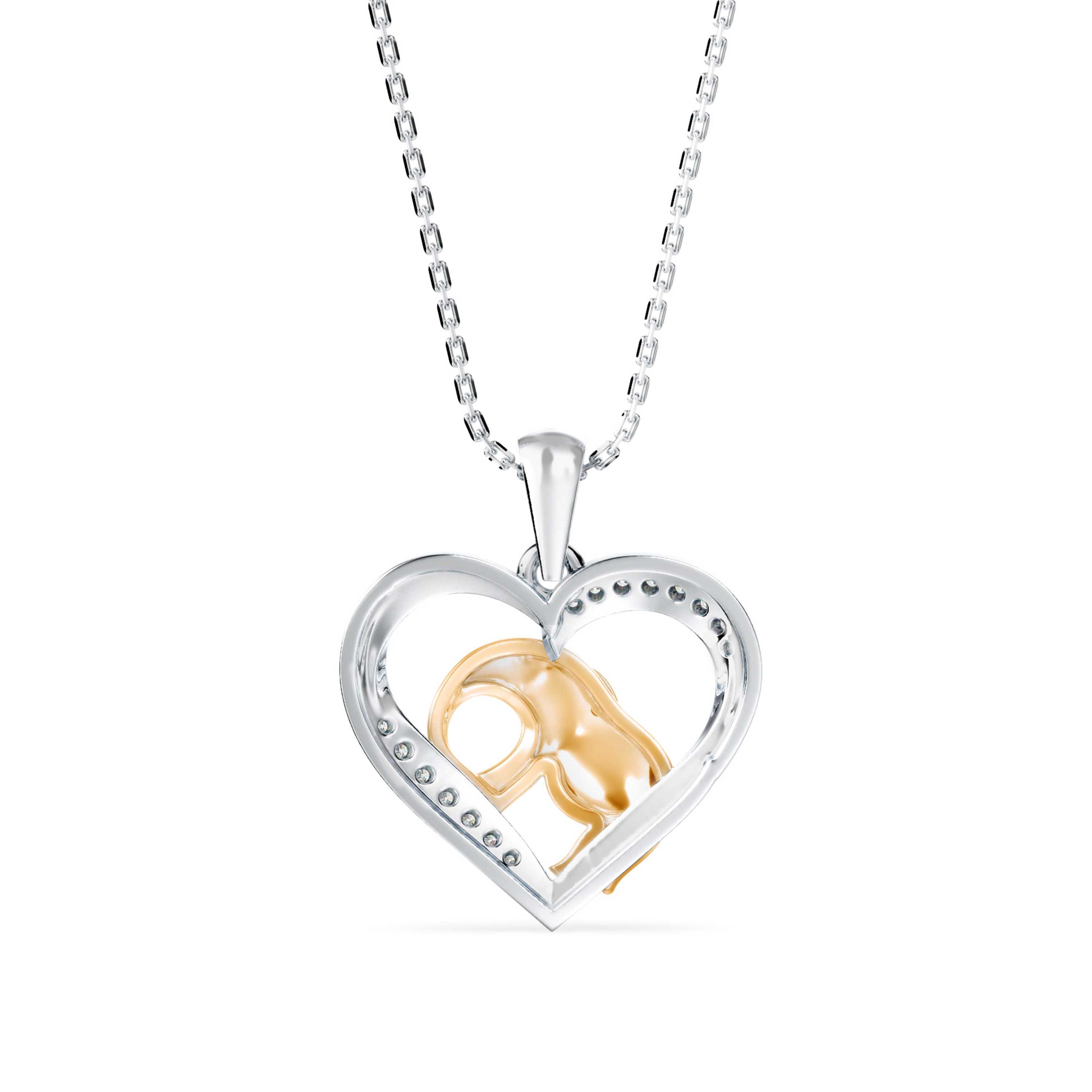 The Amara Elephant Heart 0.09ct Lab-Grown Diamond Pendant 14K Yellow with VVS/VS - 4