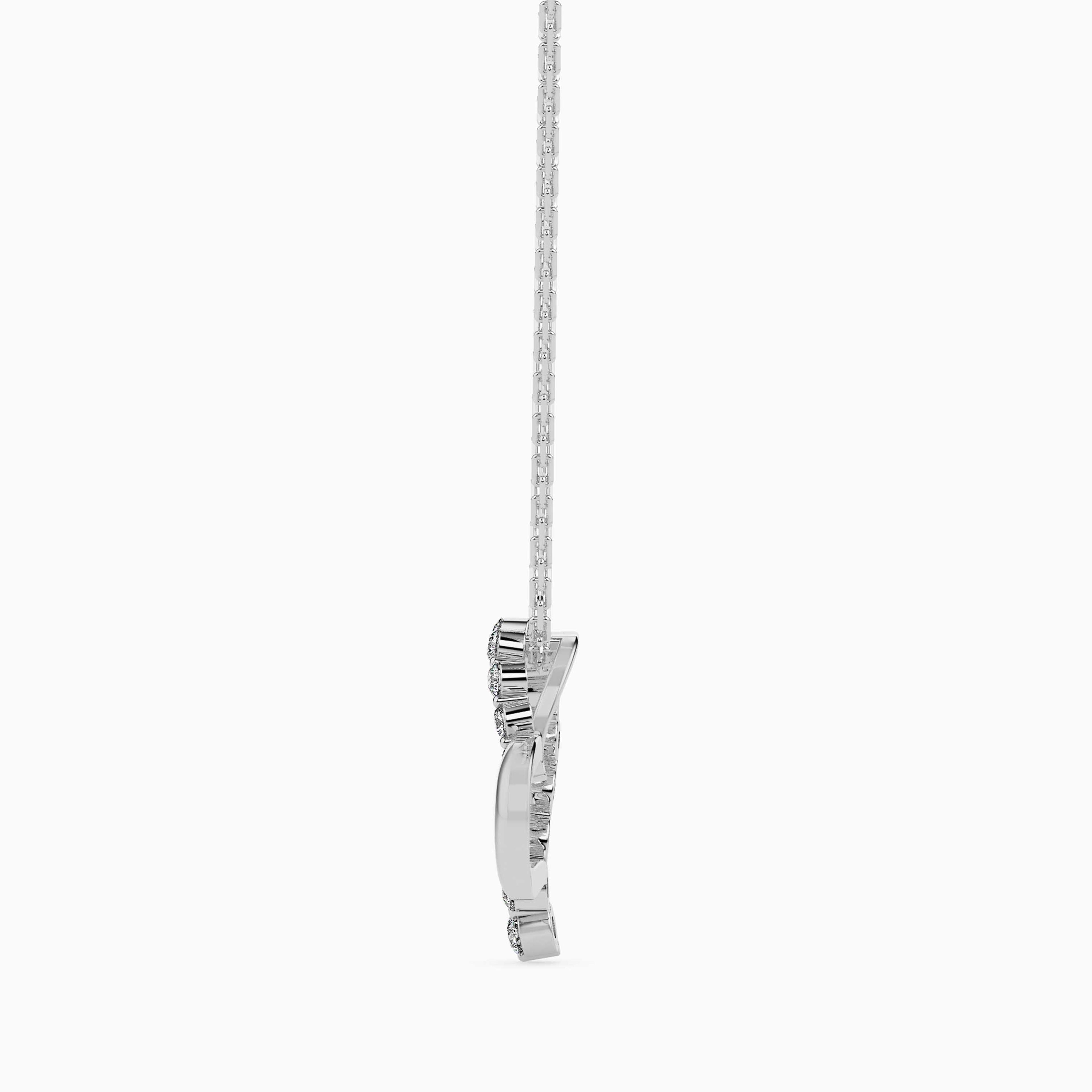 Diamond Pendant Necklace 18K White with VVS/VS - 3
