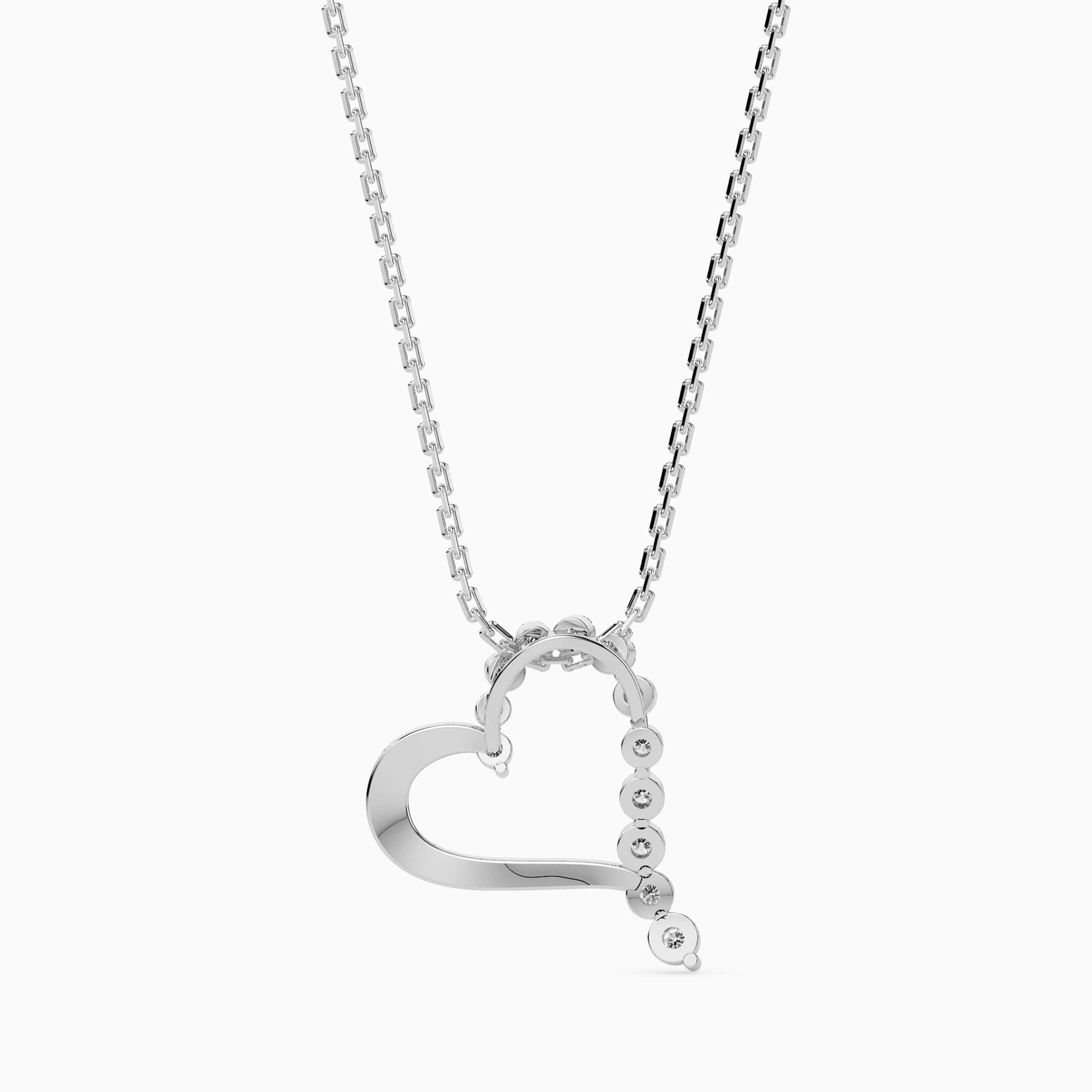 Diamond Pendant Necklace 18K White with VVS/VS - 4