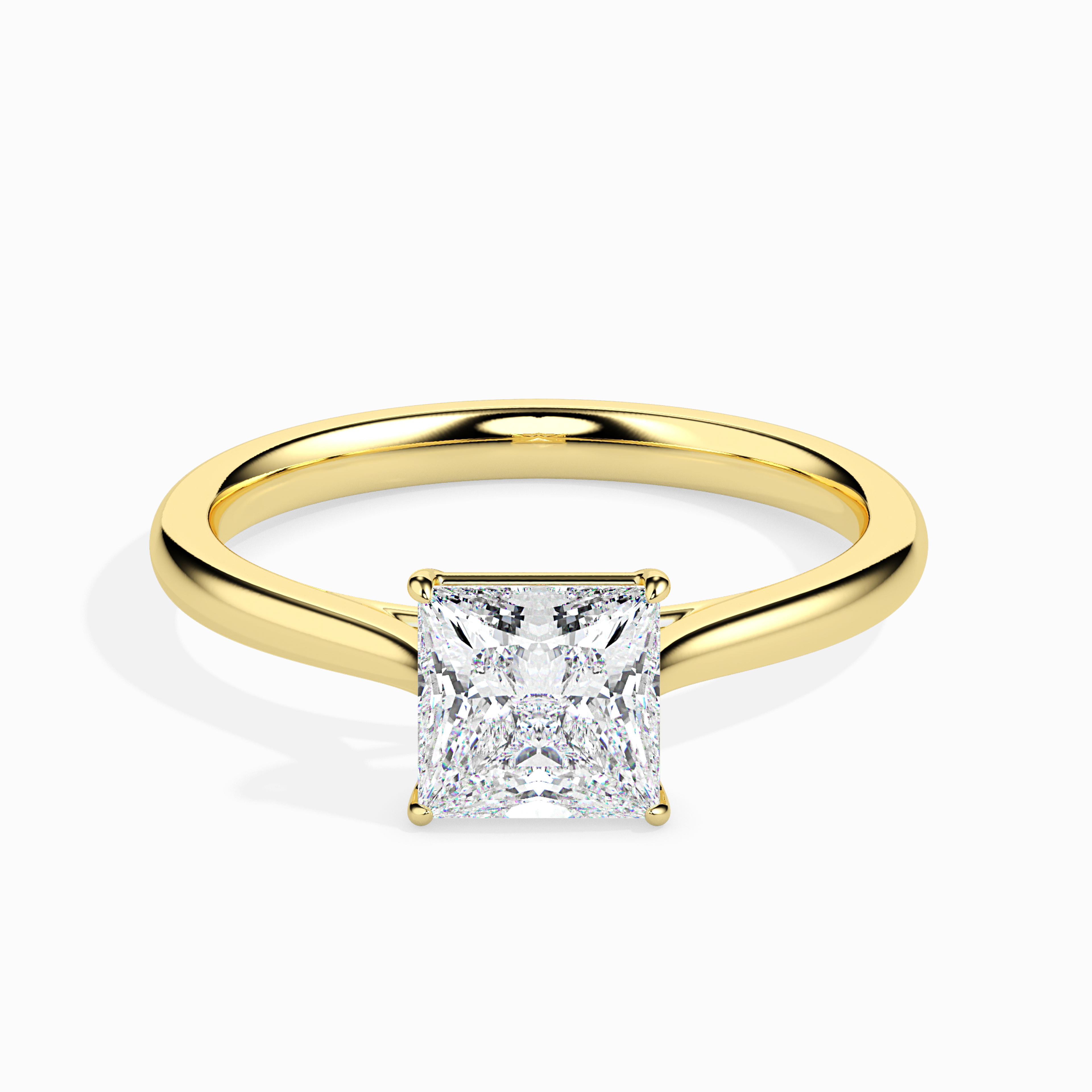 The Quadra 1.04ct Princess Solitaire Lab-Grown Diamond Ring 14K Yellow with VVS/VS - 4