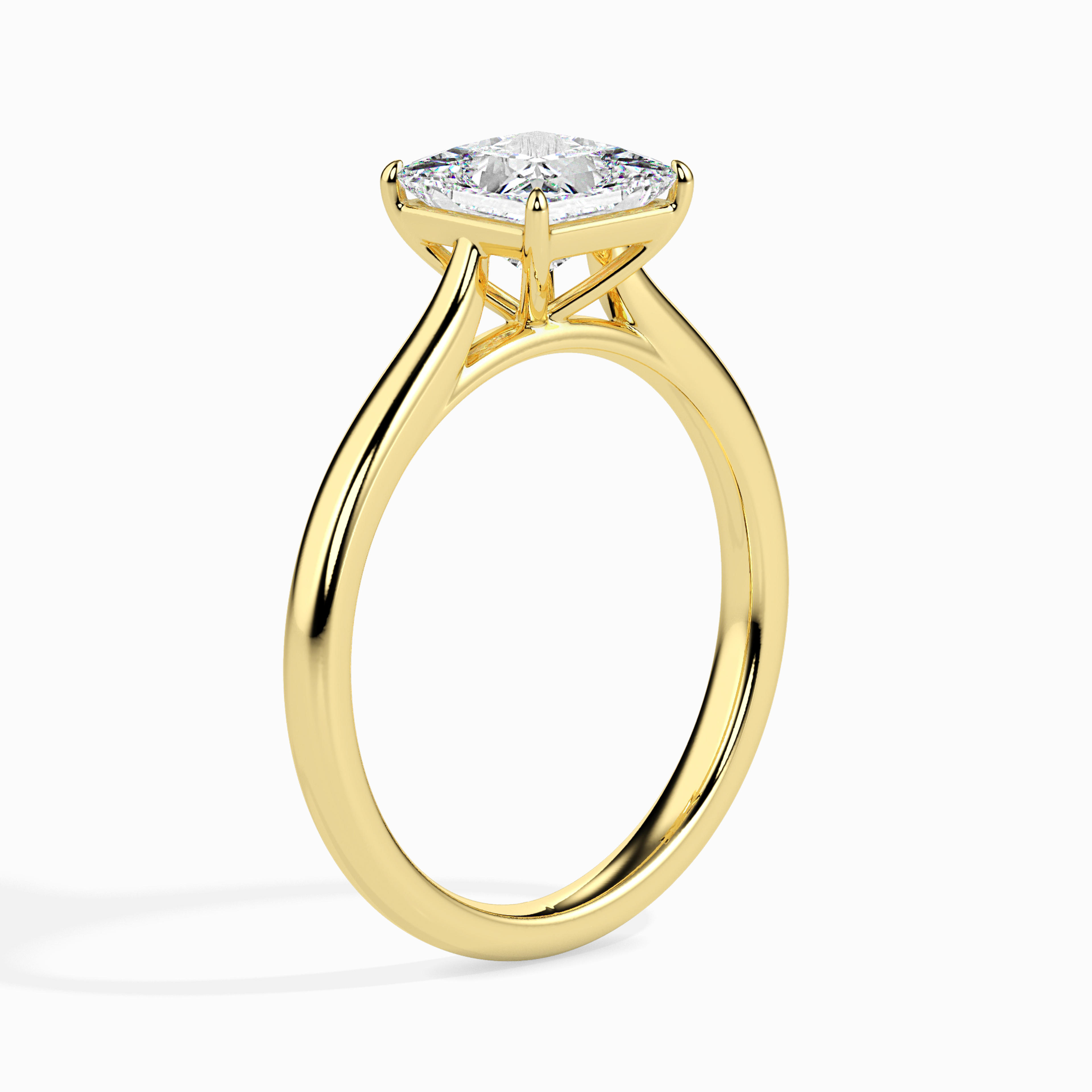The Quadra 1.04ct Princess Solitaire Lab-Grown Diamond Ring 14K Yellow with VVS/VS - 5