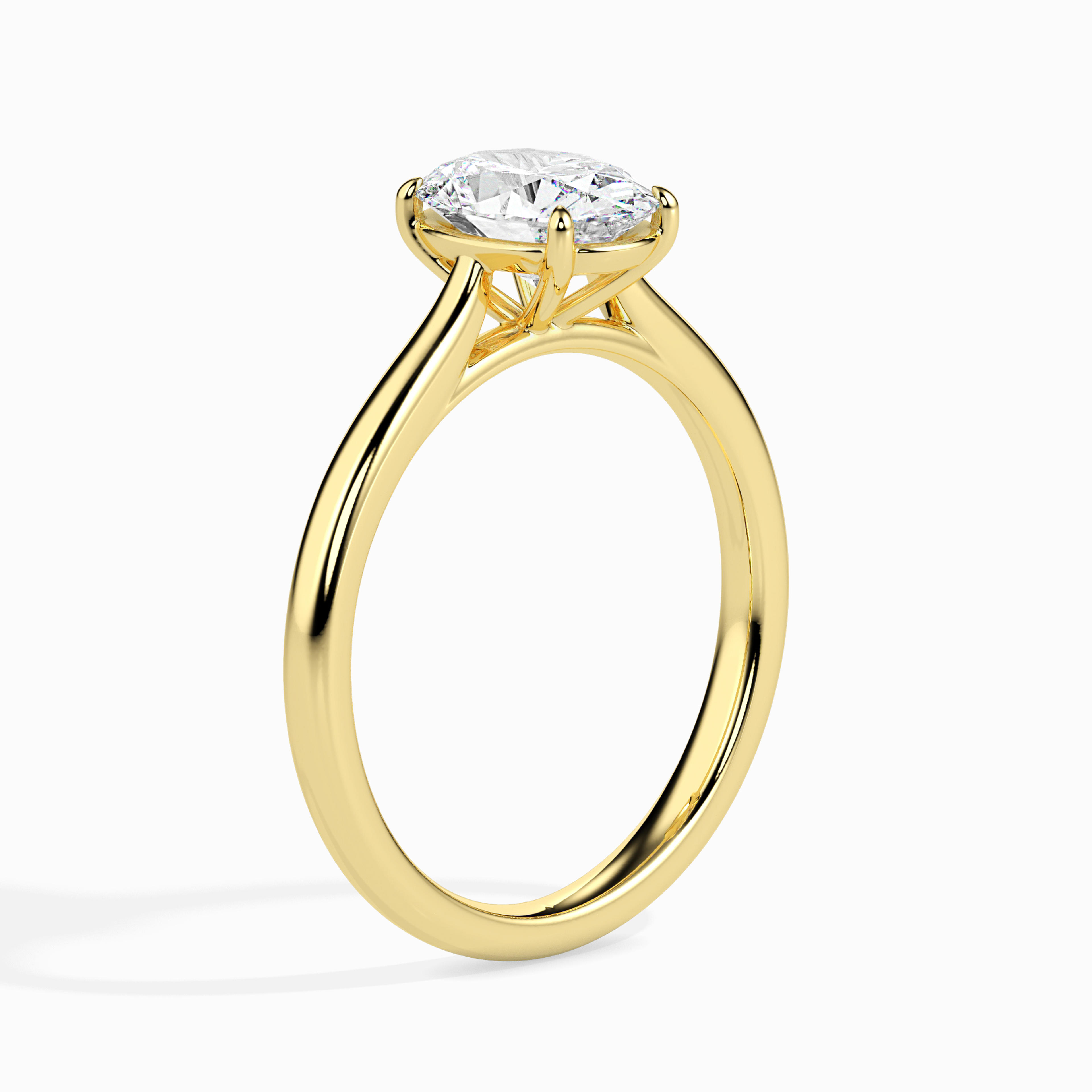 The Celine 0.91ct Oval Solitaire Lab-Grown Diamond Ring 14K Yellow with VVS/VS - 4