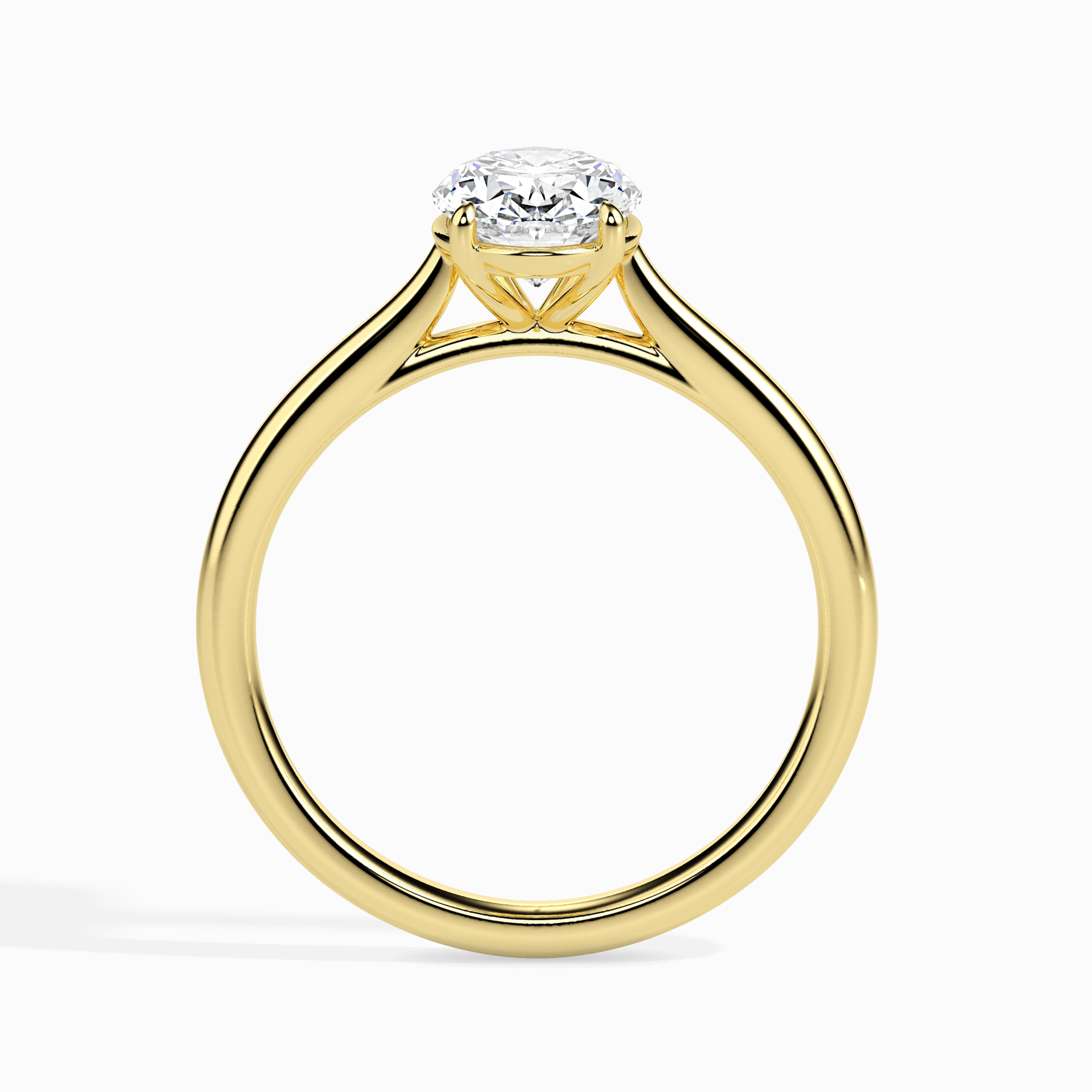 The Celine 0.91ct Oval Solitaire Lab-Grown Diamond Ring 14K Yellow with VVS/VS - 6