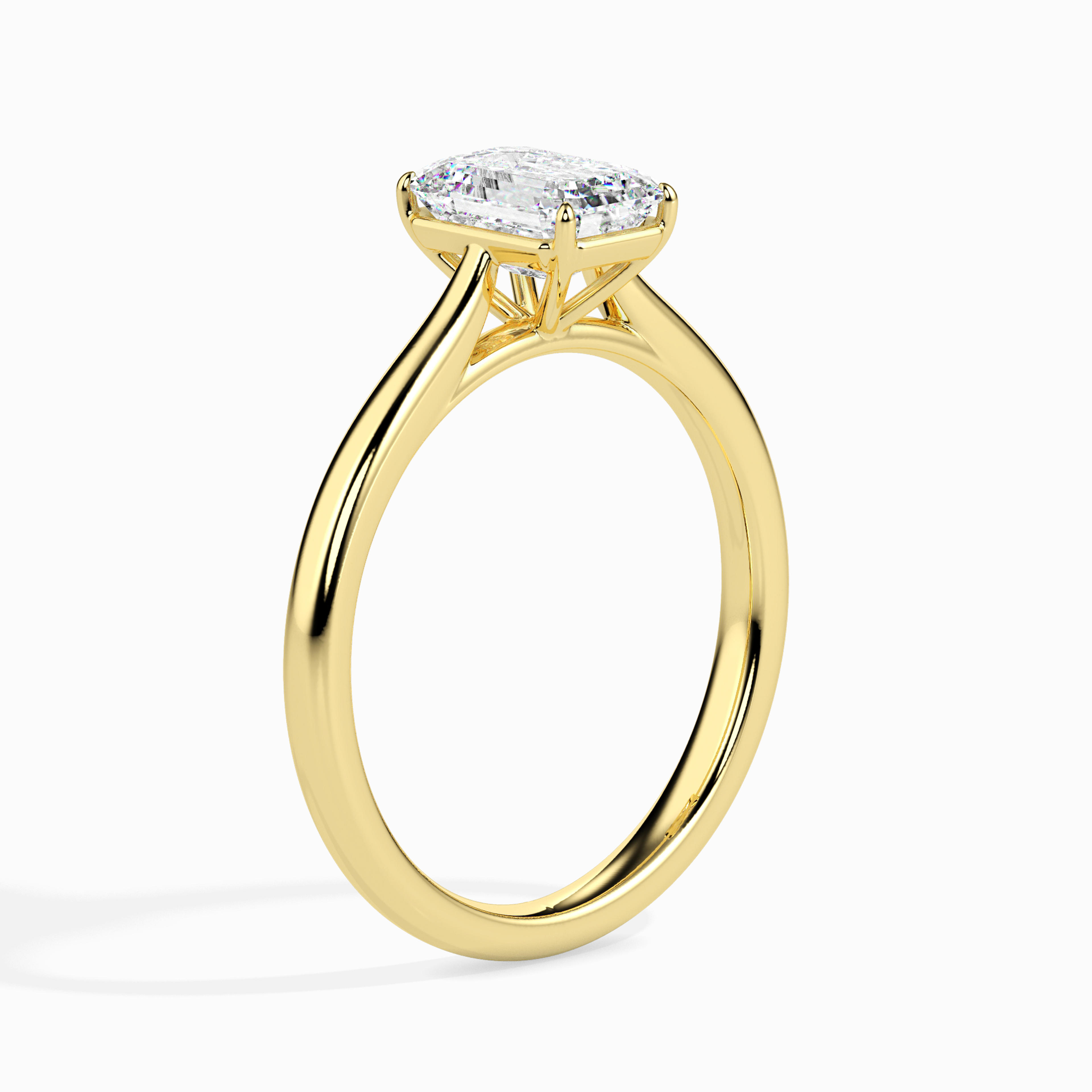 The Elara 1.02ct Emerald Solitaire Lab-Grown Diamond Ring 14K Yellow with VVS/VS - 4