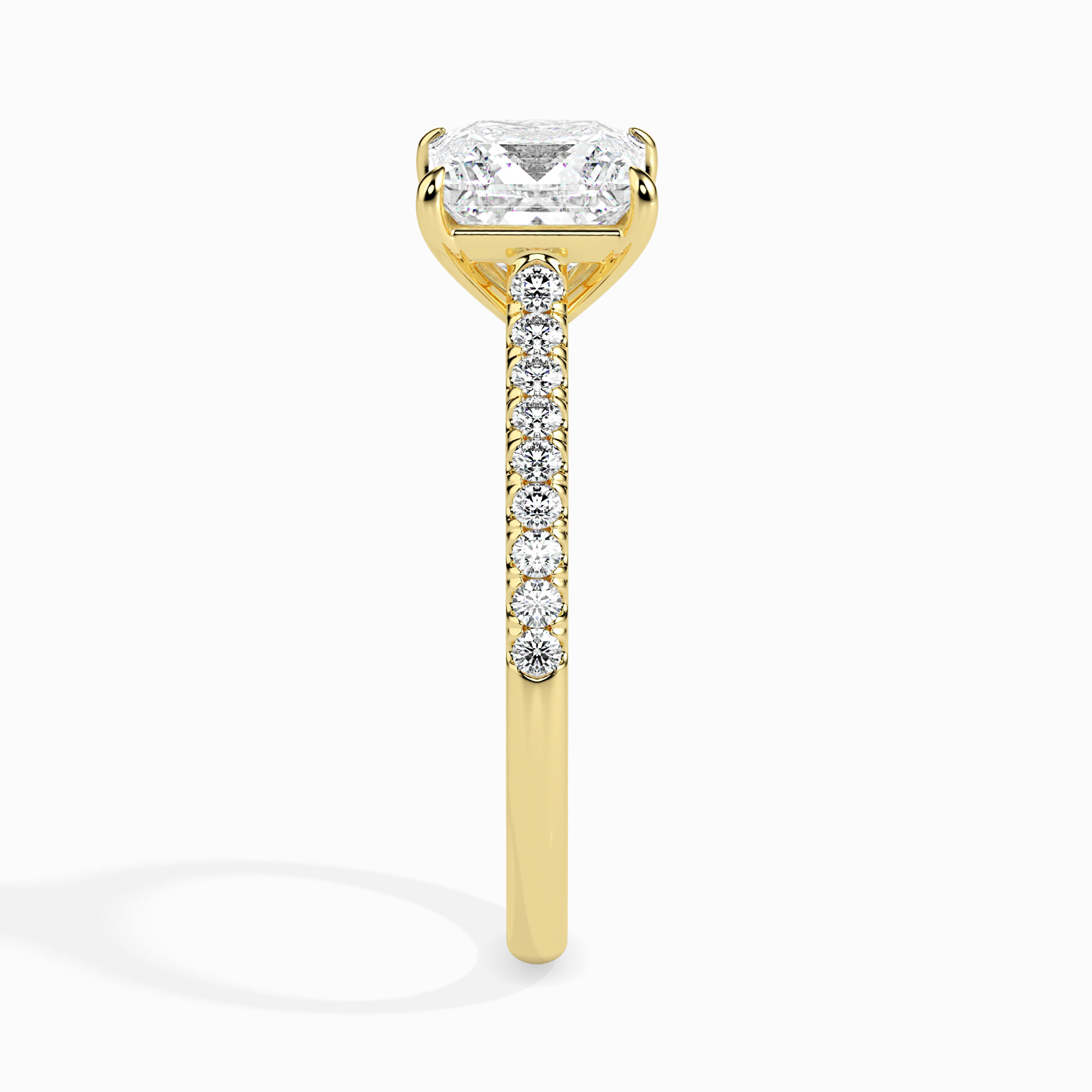 The Zaria Pavé 1.06ct Princess Lab-Grown Diamond Ring 14K Yellow with VVS/VS - 6