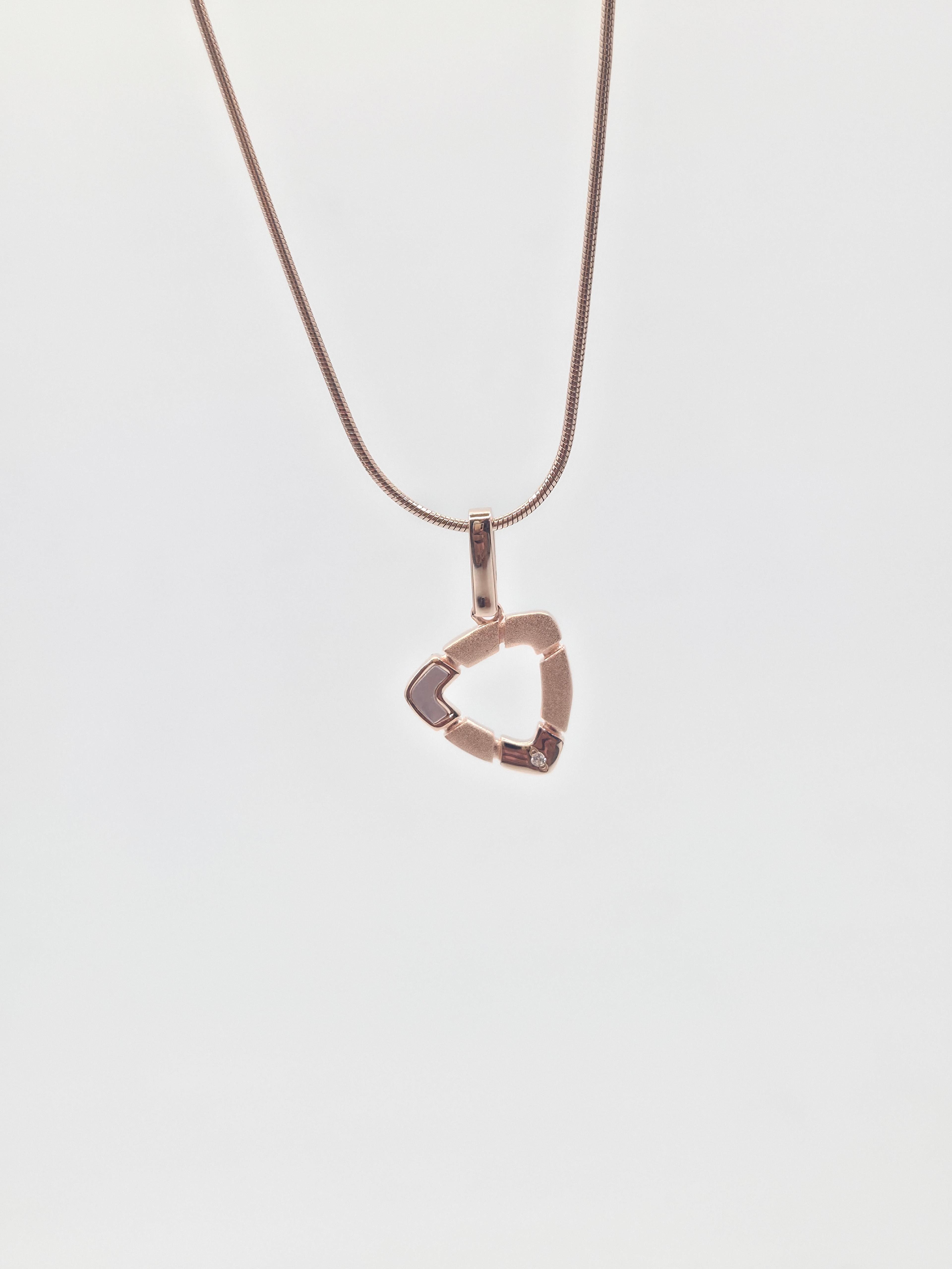 The Nova Rose Gold Stone 925 Silver Pendant Set  Rose - 2