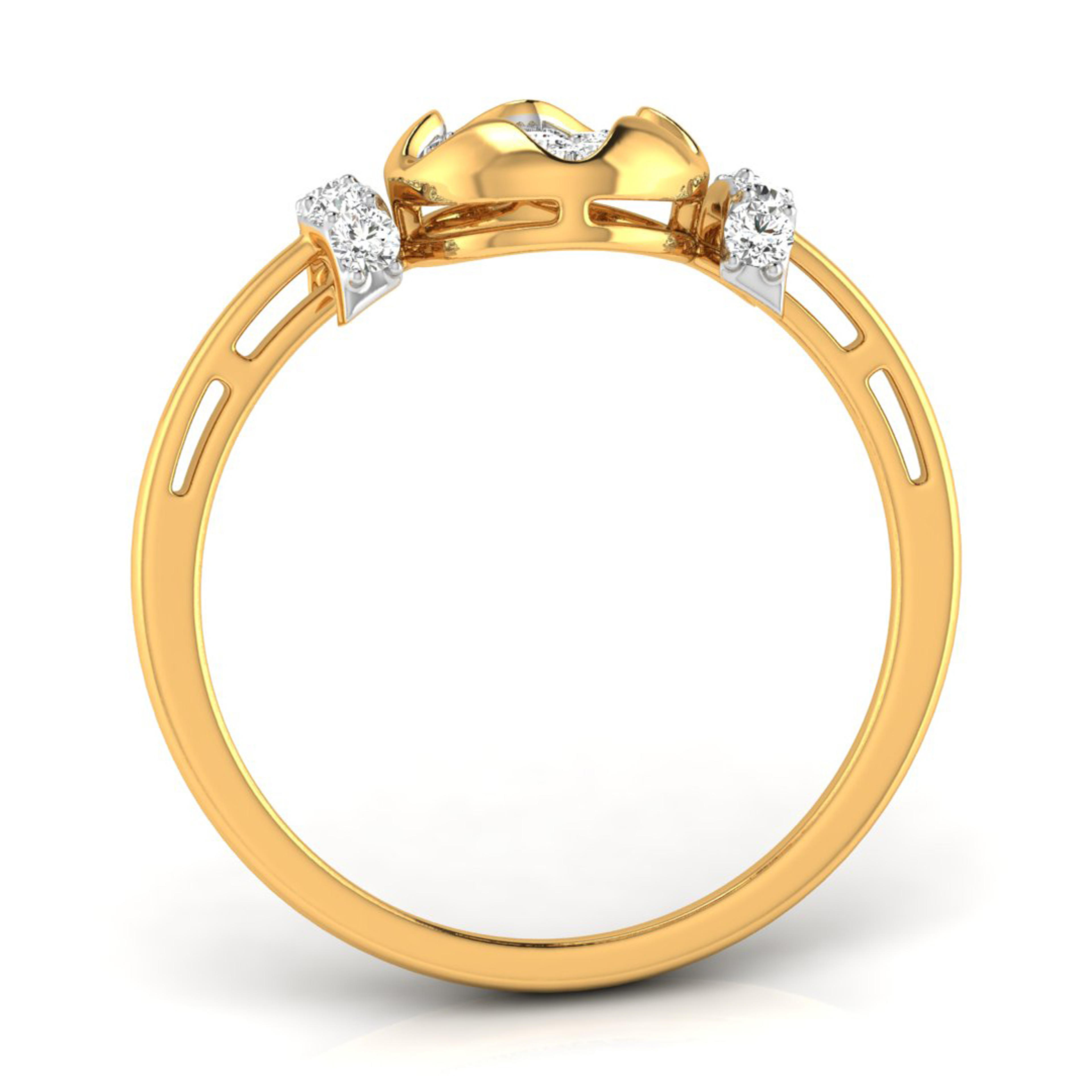 The Seraphina 0.19ct Braided Lab-Grown Diamond Stacking Ring 18K Yellow with VVS/VS - 2