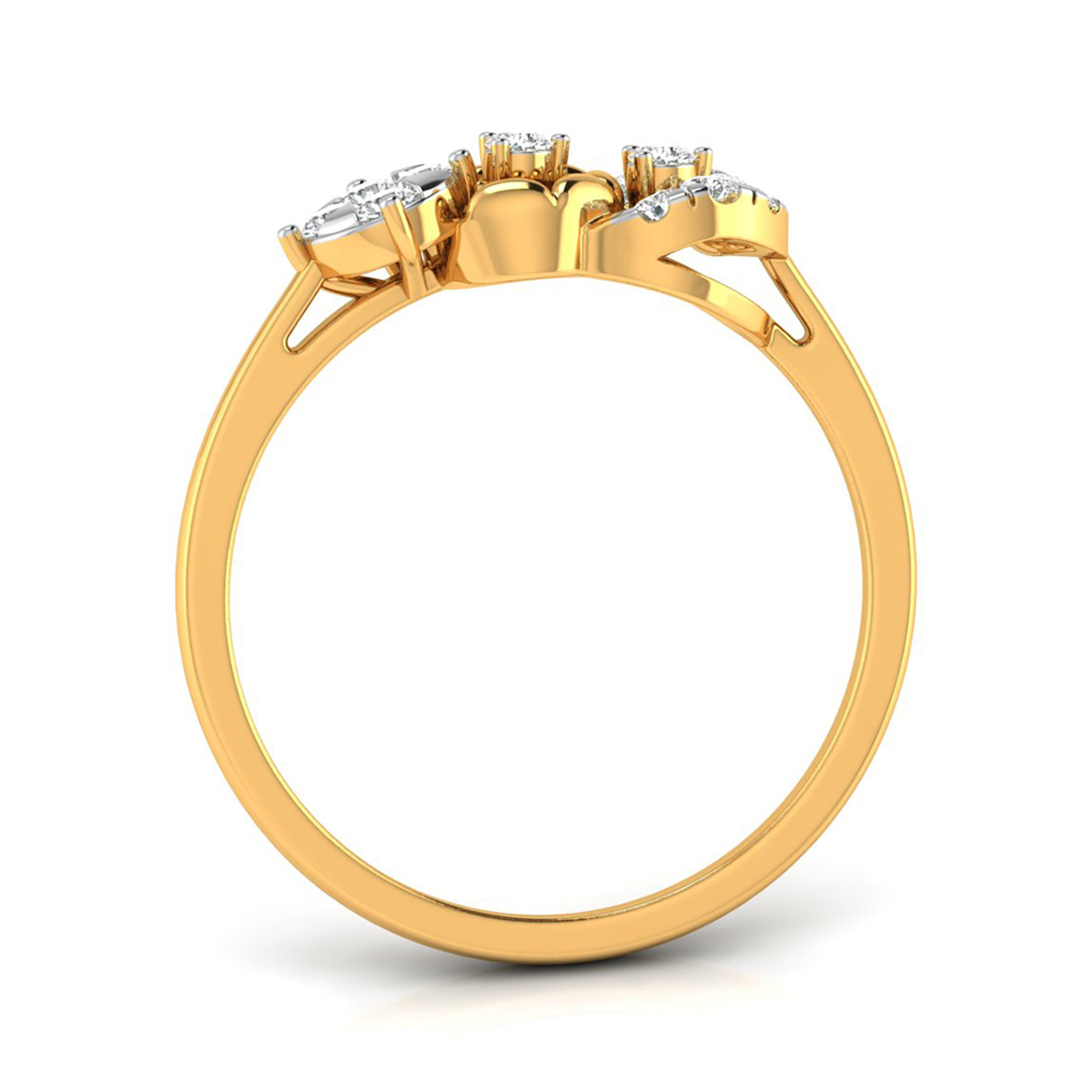 The Lyra Interlocking 0.19ct Lab-Grown Diamond Ring 14K Yellow with VVS/VS - 3