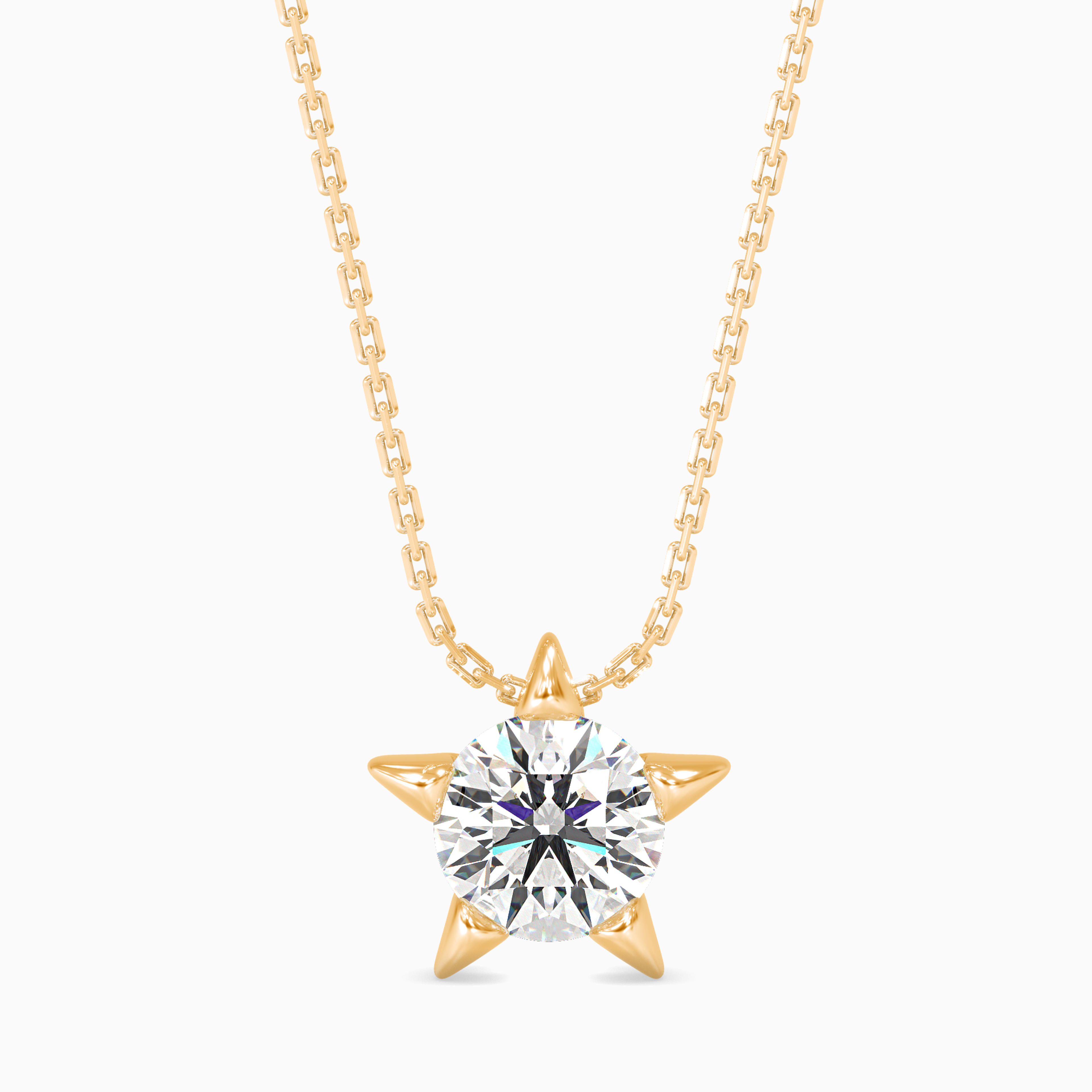 The Astra Star 1.03ct Solitaire Lab-Grown Diamond Pendant 14K Yellow with VVS/VS - 4