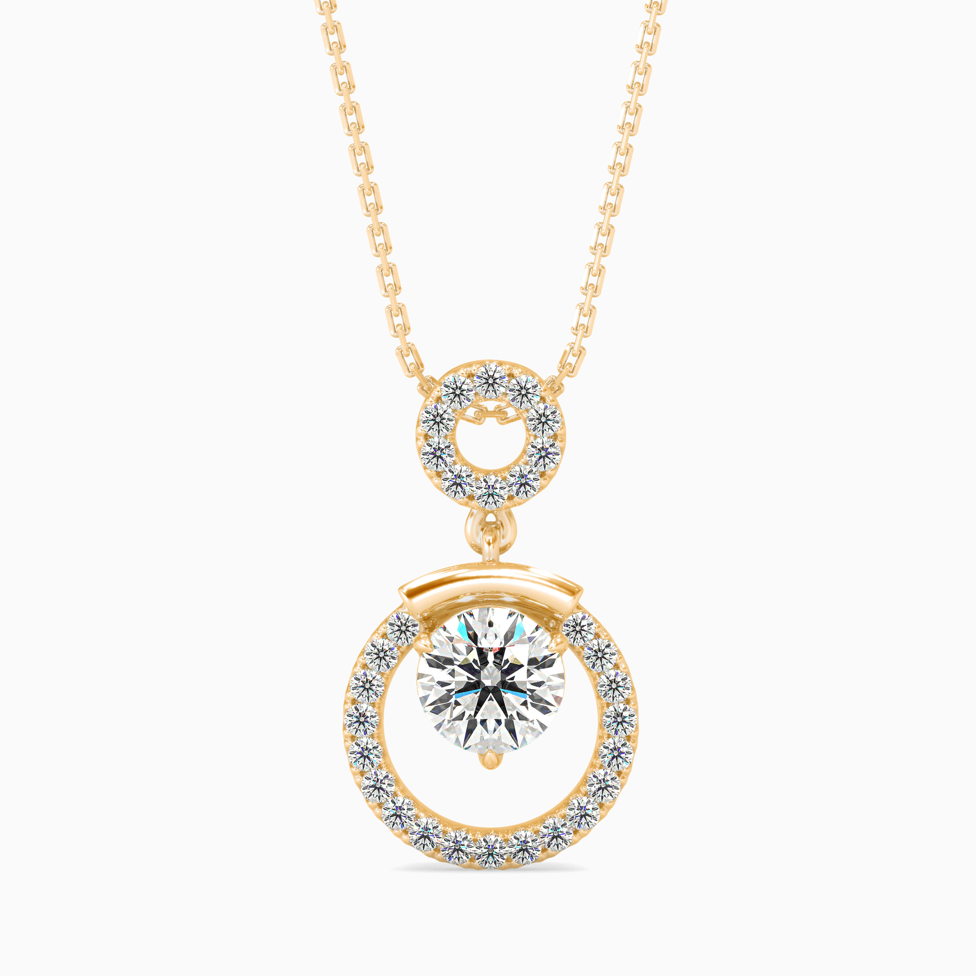 The Eterna Swirl 0.92ct Lab-Grown Diamond Pendant 14K Yellow with VVS/VS - 6