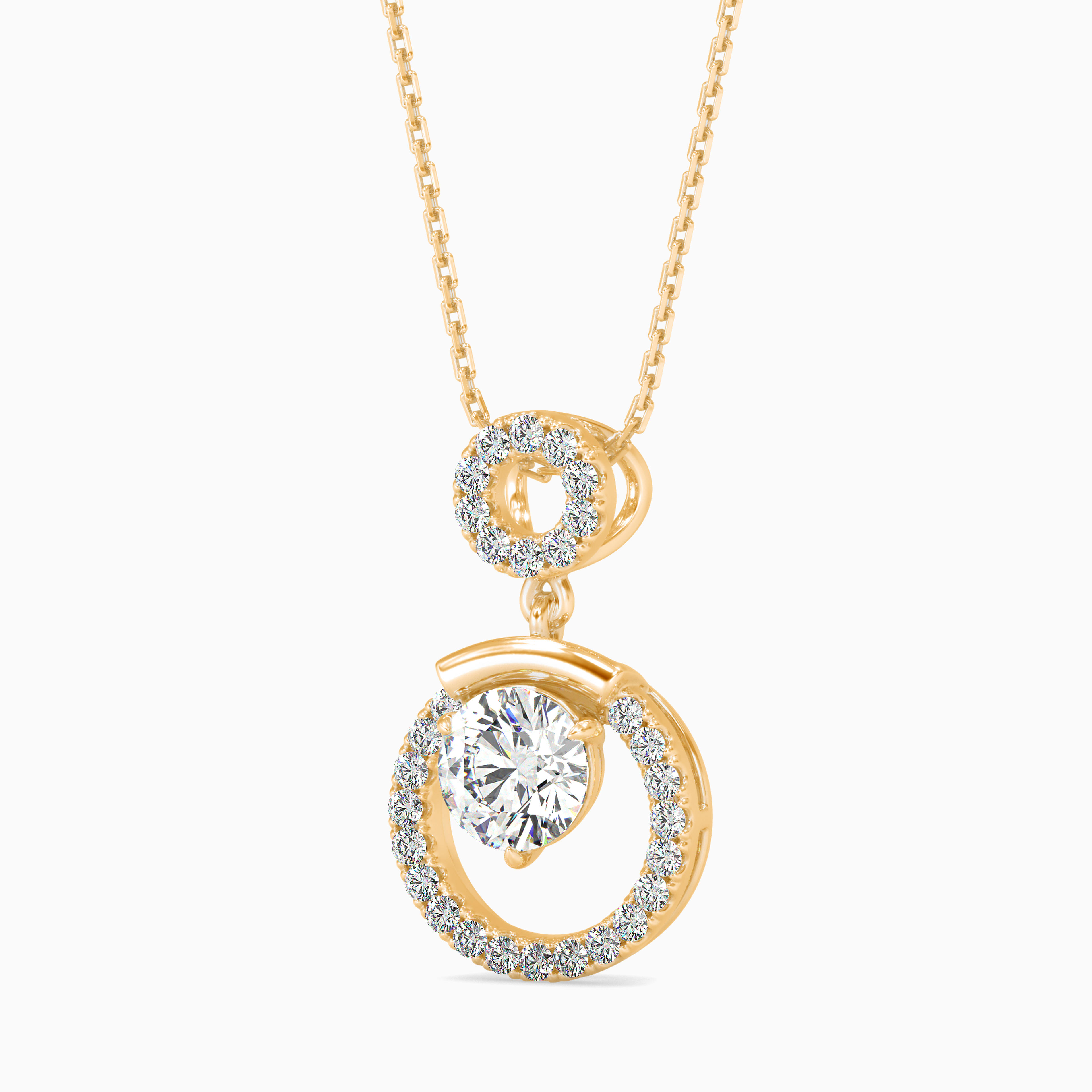The Eterna Swirl 0.92ct Lab-Grown Diamond Pendant 14K Yellow with VVS/VS - 5