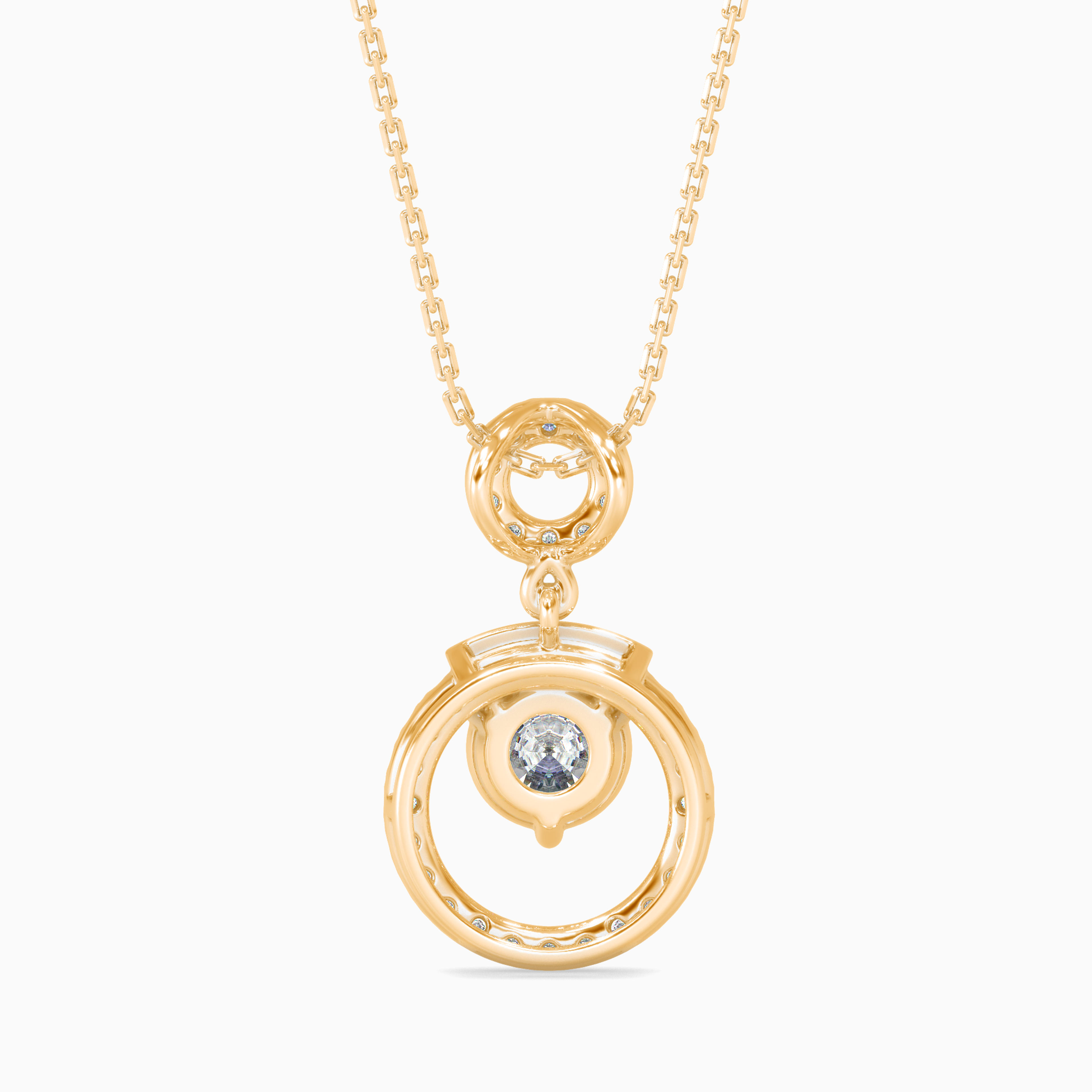 The Eterna Swirl 0.92ct Lab-Grown Diamond Pendant 14K Yellow with VVS/VS - 4