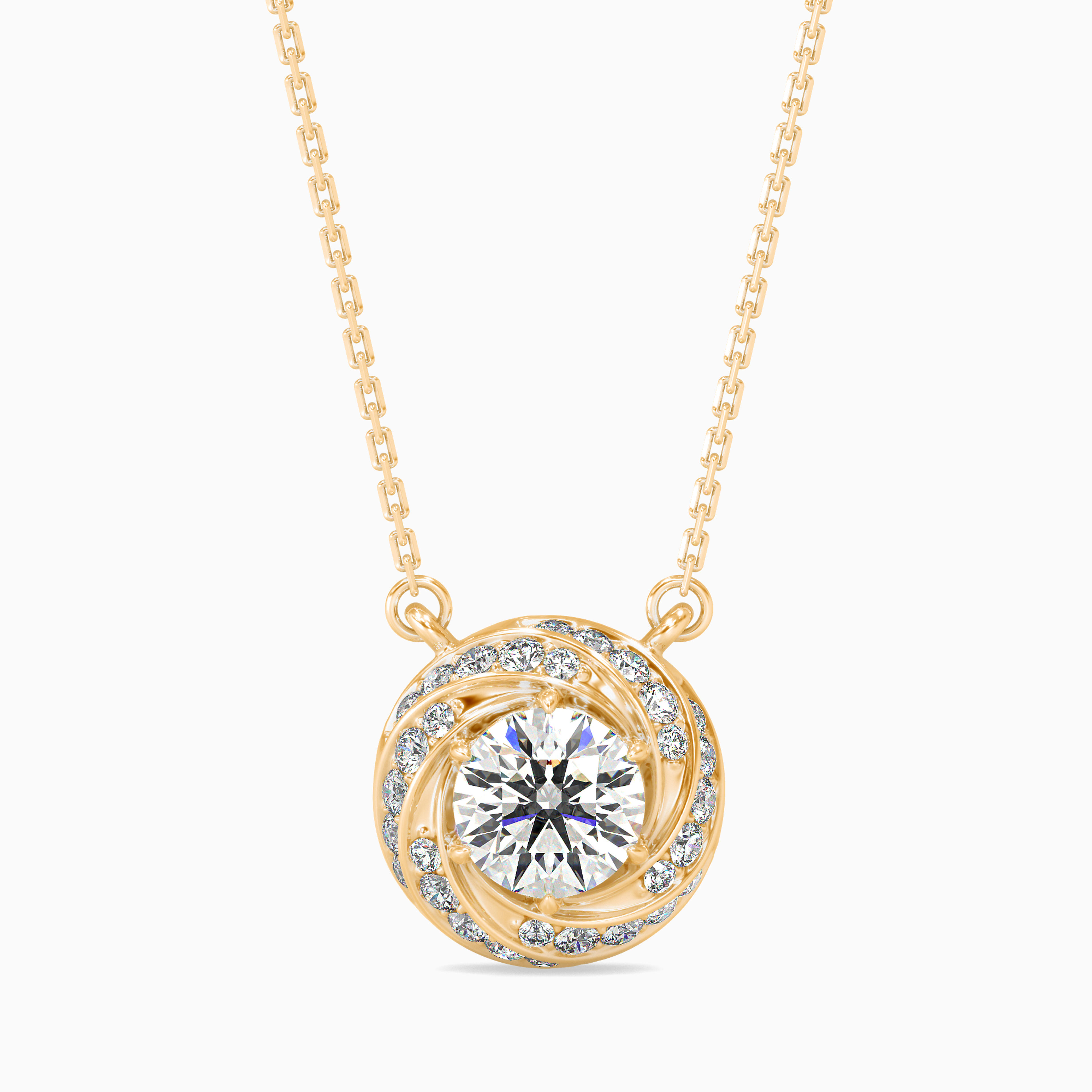 The Solis Sunburst 1.00ct Lab-Grown Diamond Pendant 14K Yellow with VVS/VS - 6